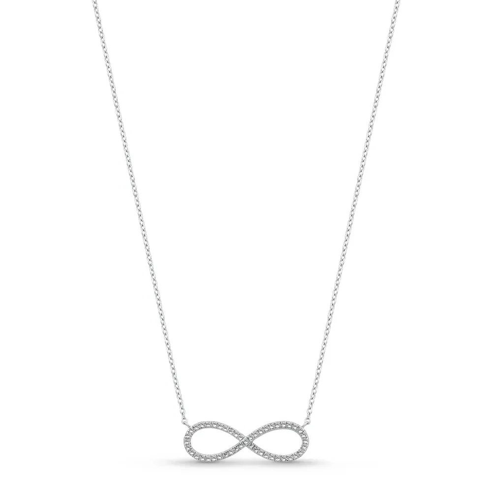 Colar Petit Infinito em Prata 925 com Topázios Incolores, 45cm — imagem 1