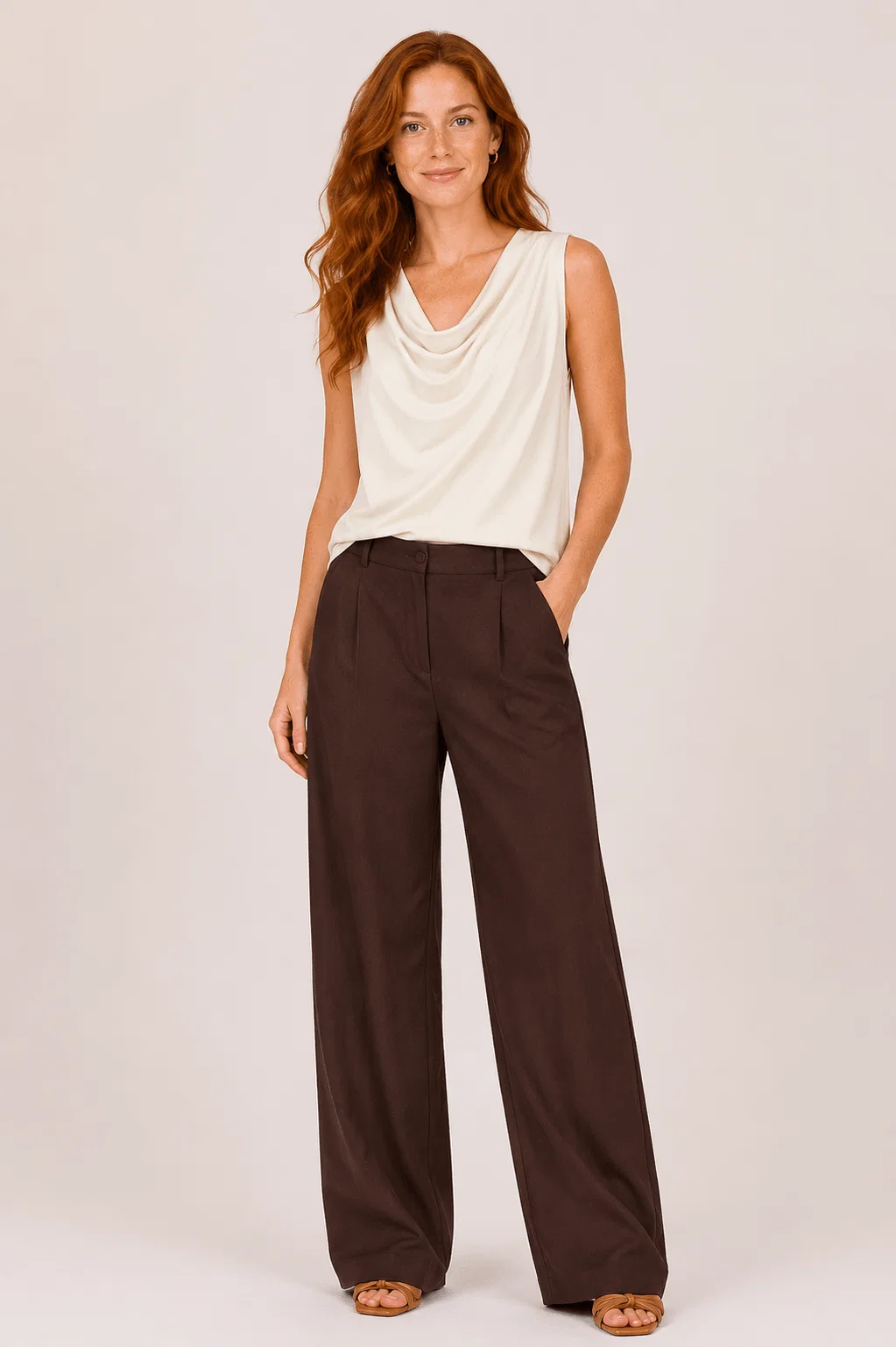 Blusa Malha Gola Degage - Areia — imagem 1