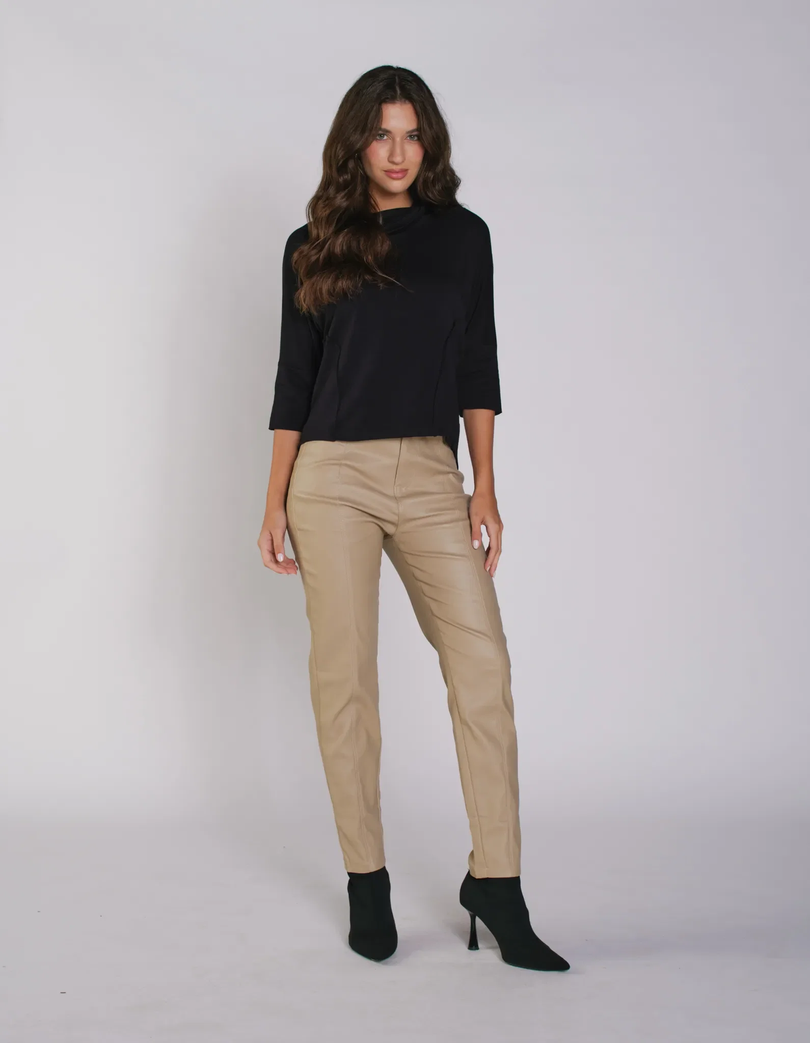 Calça Skinny Recortes - Bege