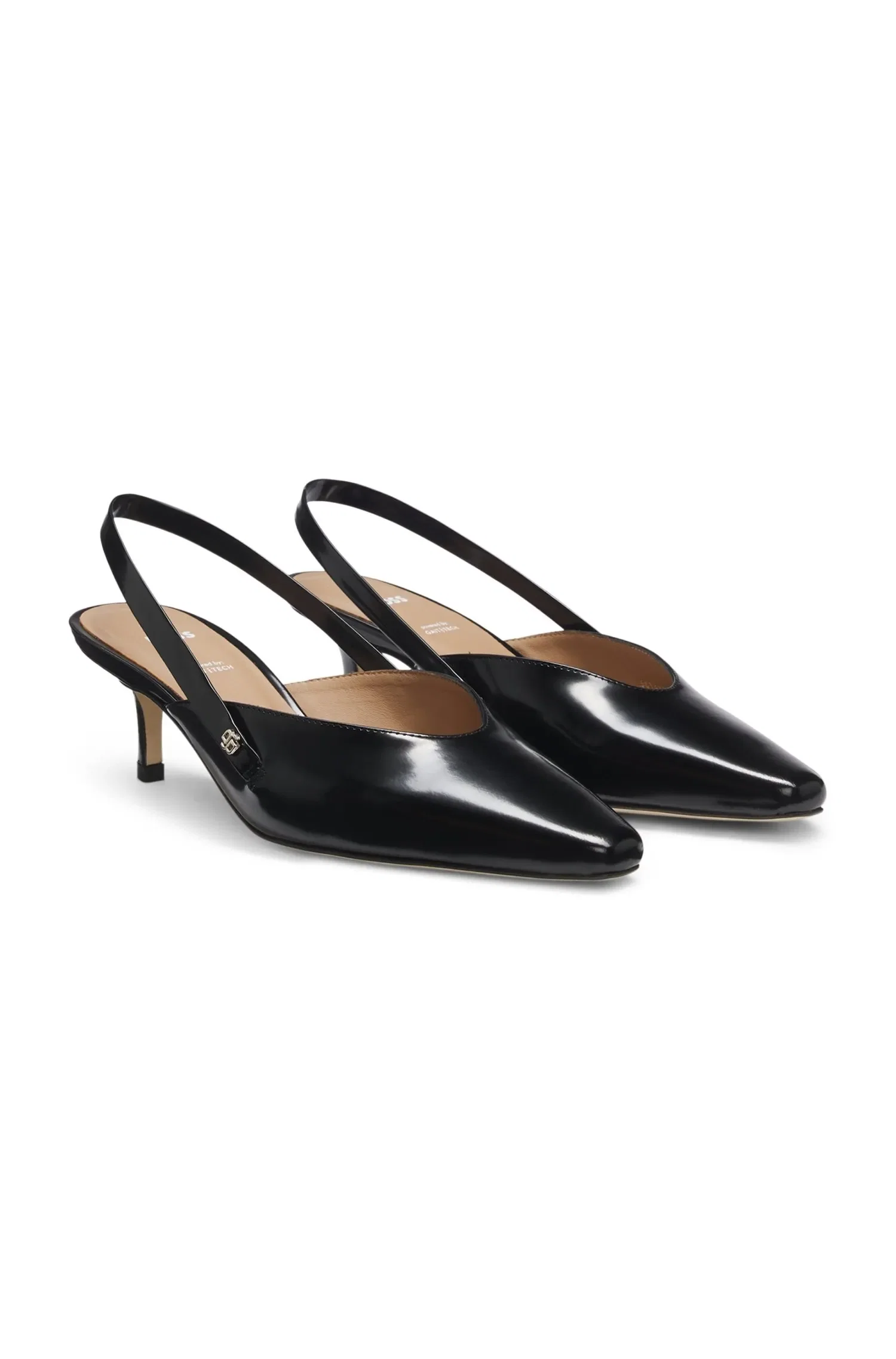 Saltos Altos Em Couro Slingback