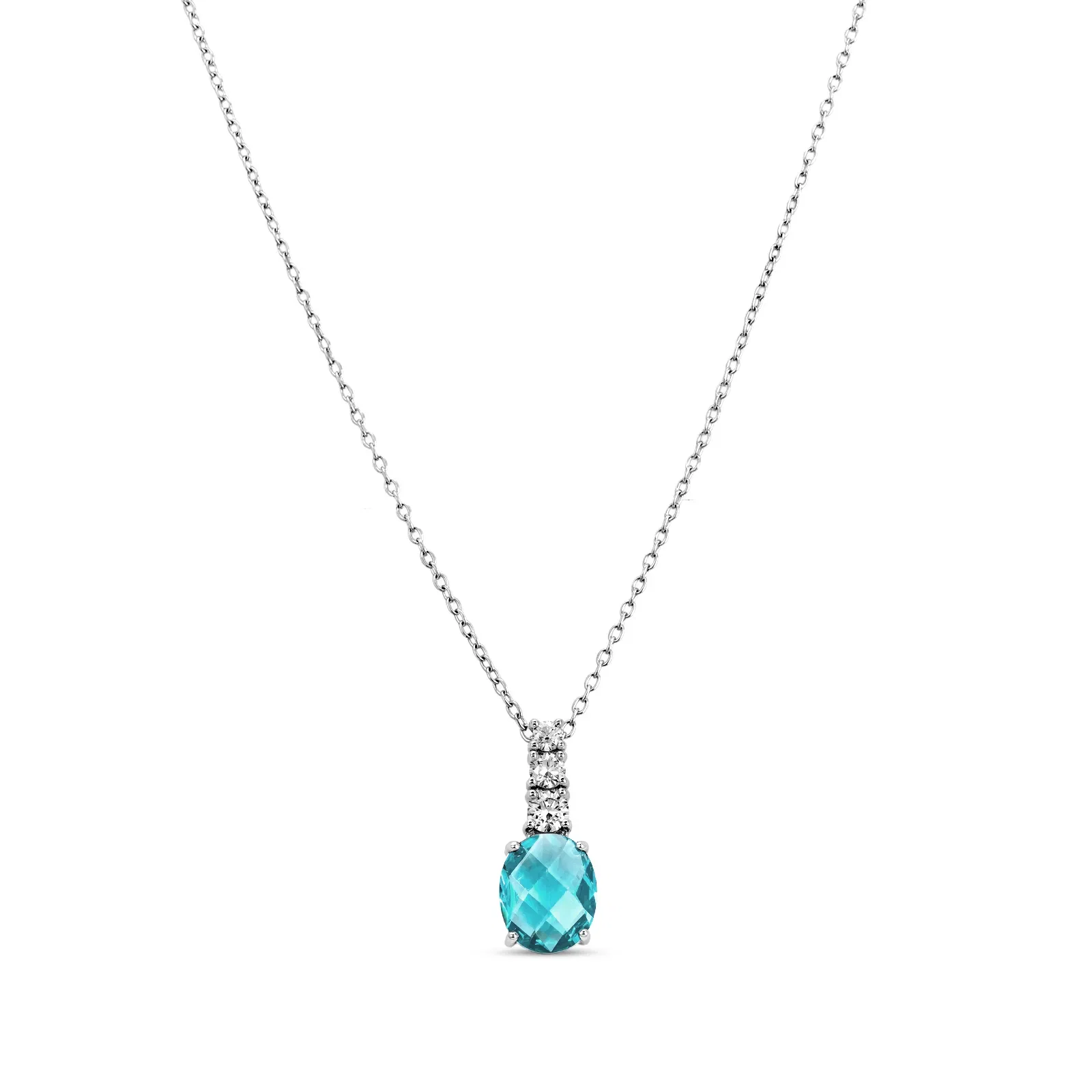 Colar Life Special em Prata 925 com Zircônia Azul e Incolor — imagem 1