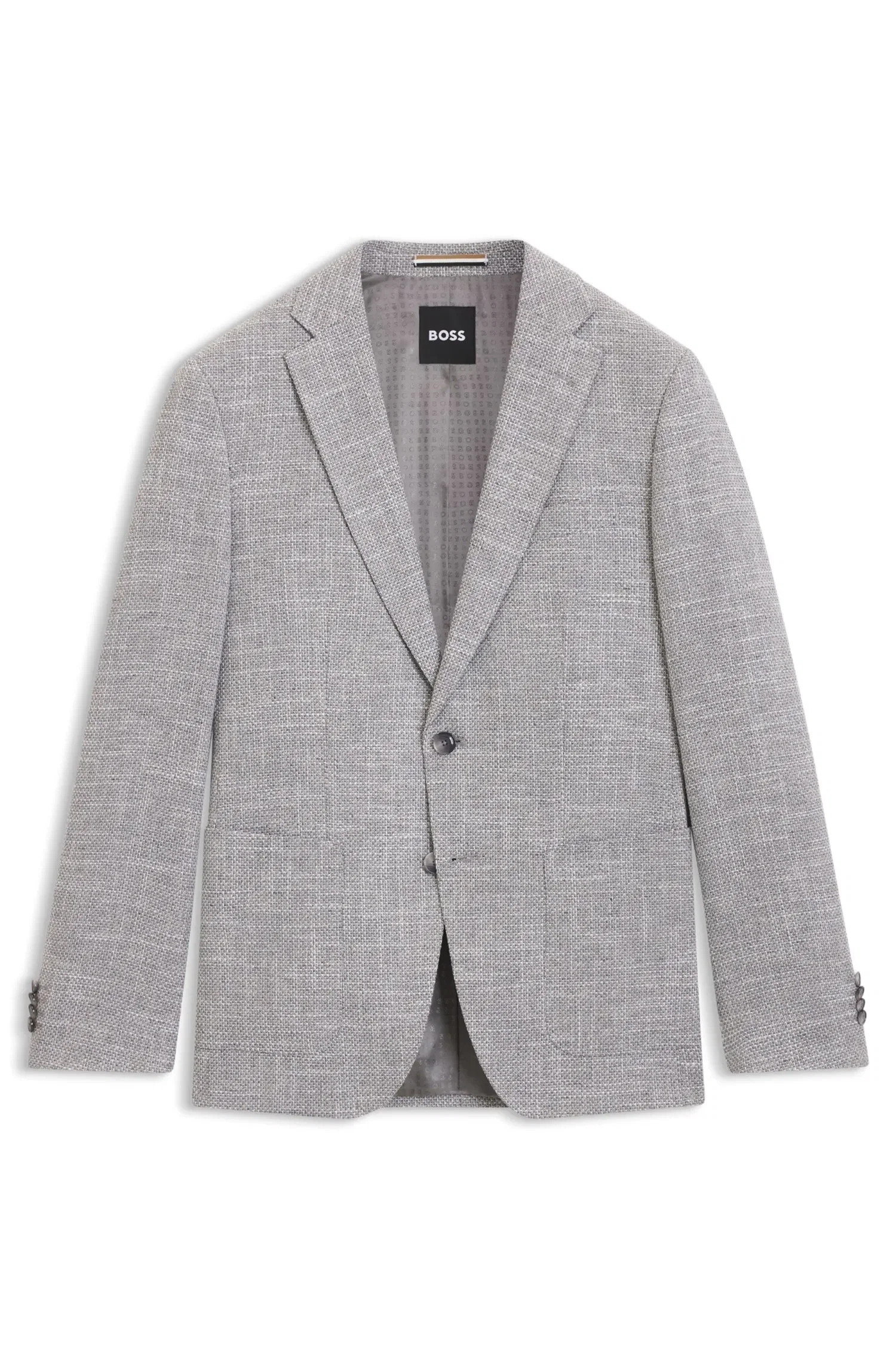 Blazer Regular Fit Em Mistura De Algodão Elástico