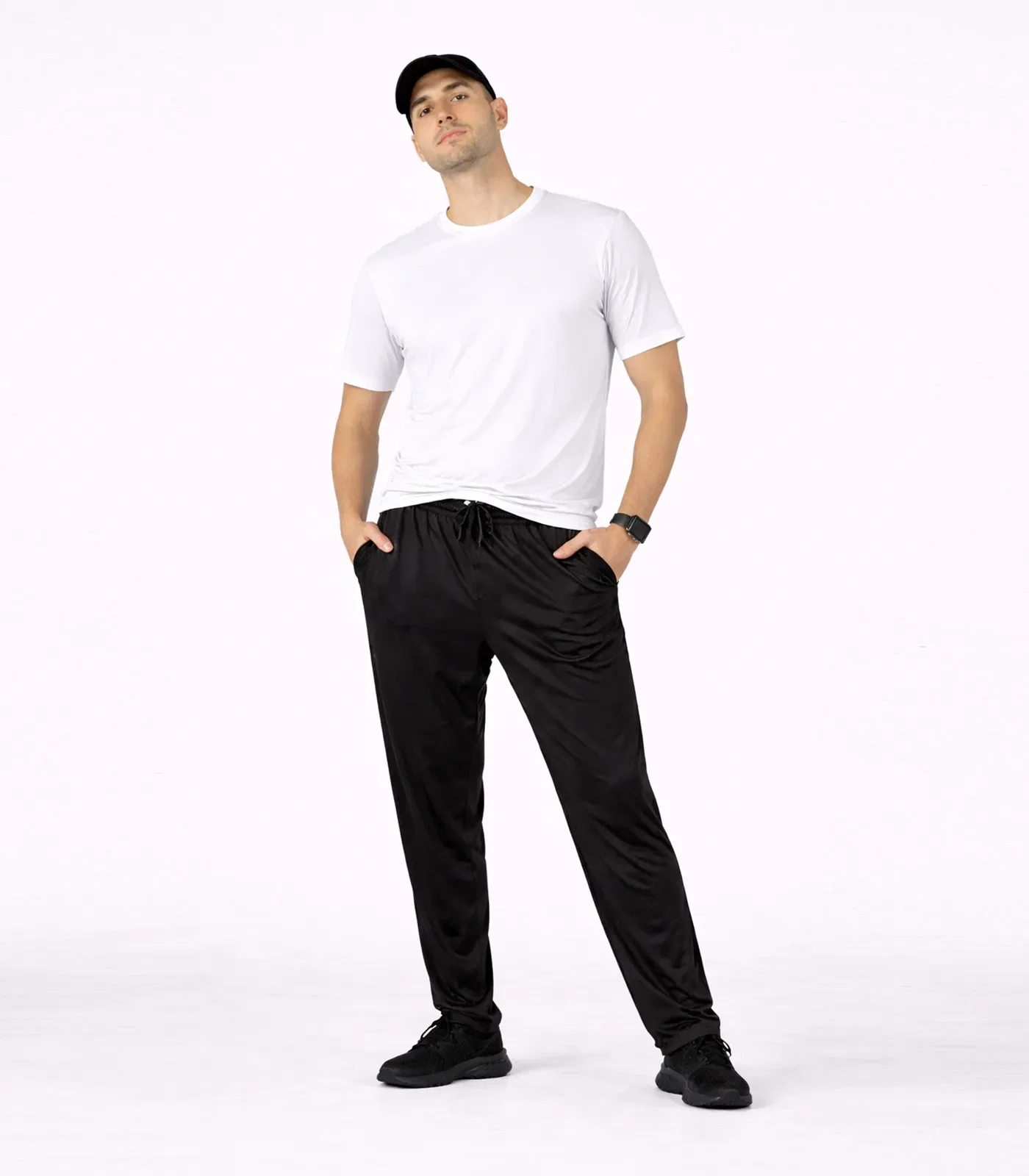 Calça Masculina Helanca Com Bolsos Rota Da Onda Preto