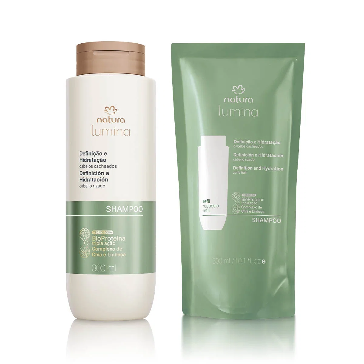 Kit Shampoo com Refil Lumina Definição e Hidratação de Cabelos Cacheados
