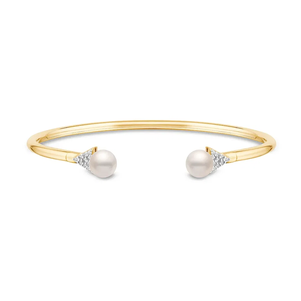 Pulseira Vivara em Ouro Amarelo 18k com Pérolas e Diamantes — imagem 1