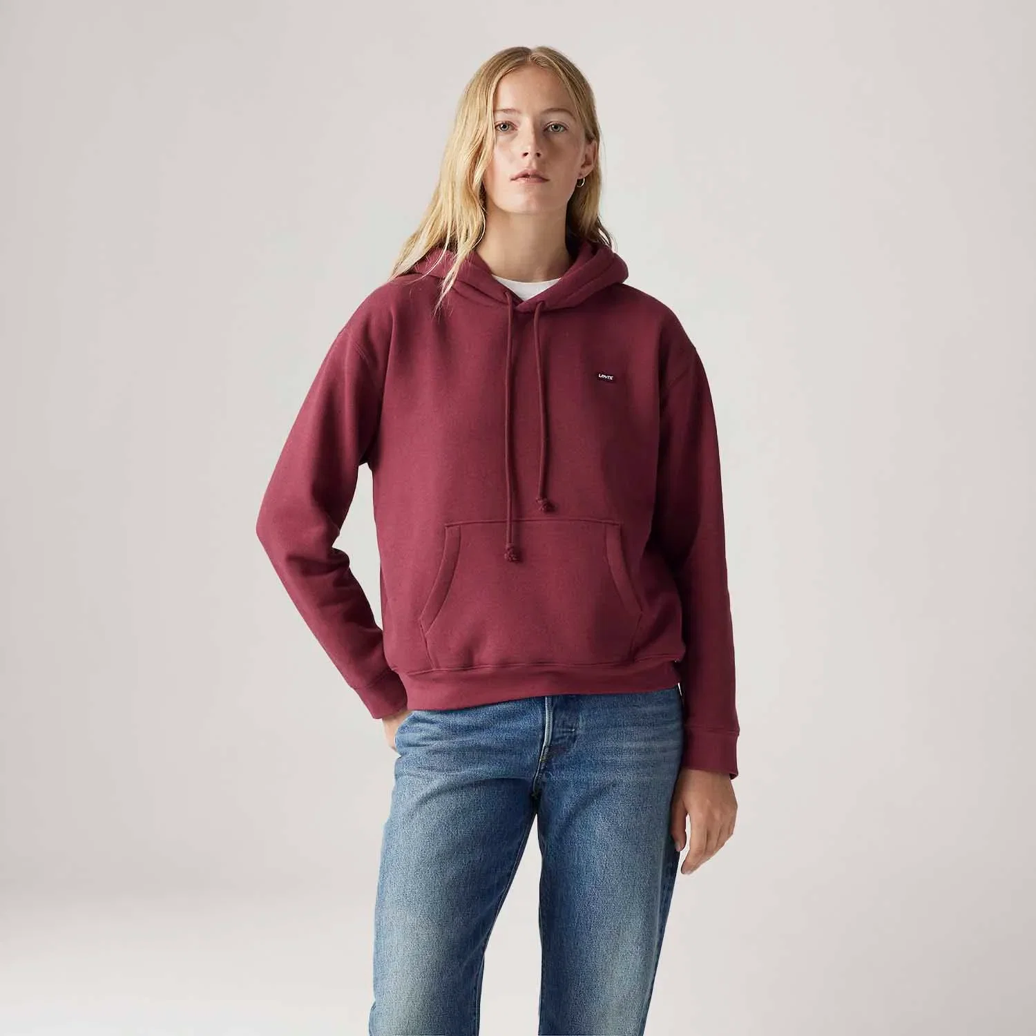 Moletom Levi's® Everyday Hoodie com Capuz Vinho Manga Longa — imagem 1