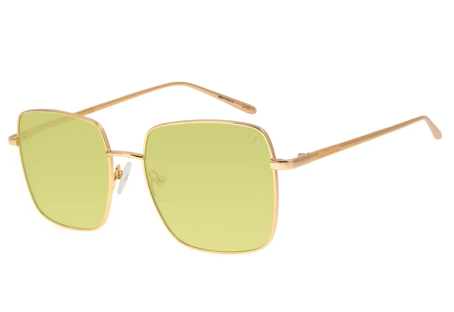 Óculos de Sol Feminino Color Match Banhado a Ouro Verde — imagem 1