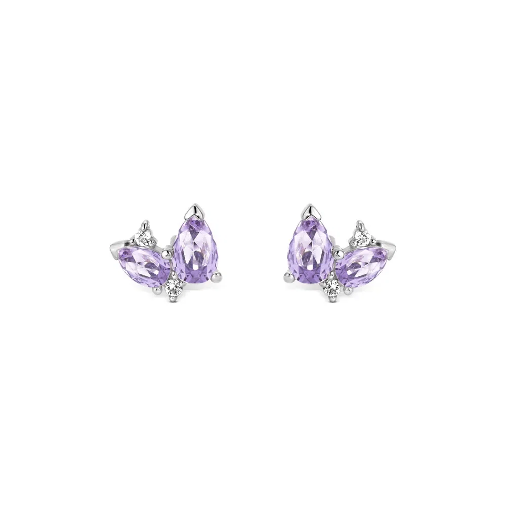 Brinco Life Luna Stud Gota Ametista Prata — imagem 1