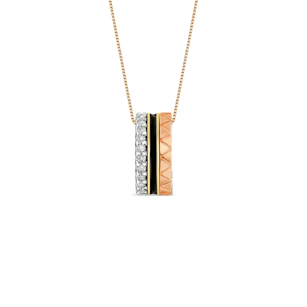 Pingente Icona em Ouro Amarelo, Ouro Branco e Ouro Rosé 18k com Diamantes, 10mm — imagem 1