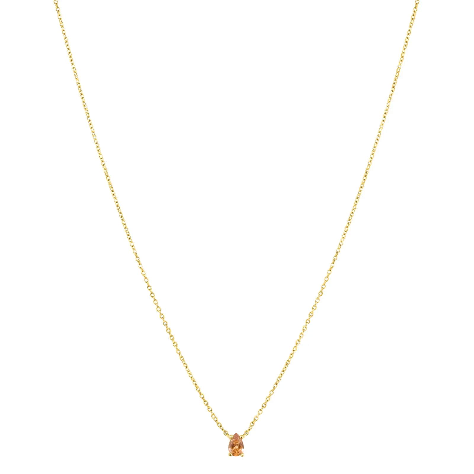 Colar Life Auba em Prata 925 com Banho de Ouro Amarelo 18k e Pedra Champanhe, 45cm — imagem 1