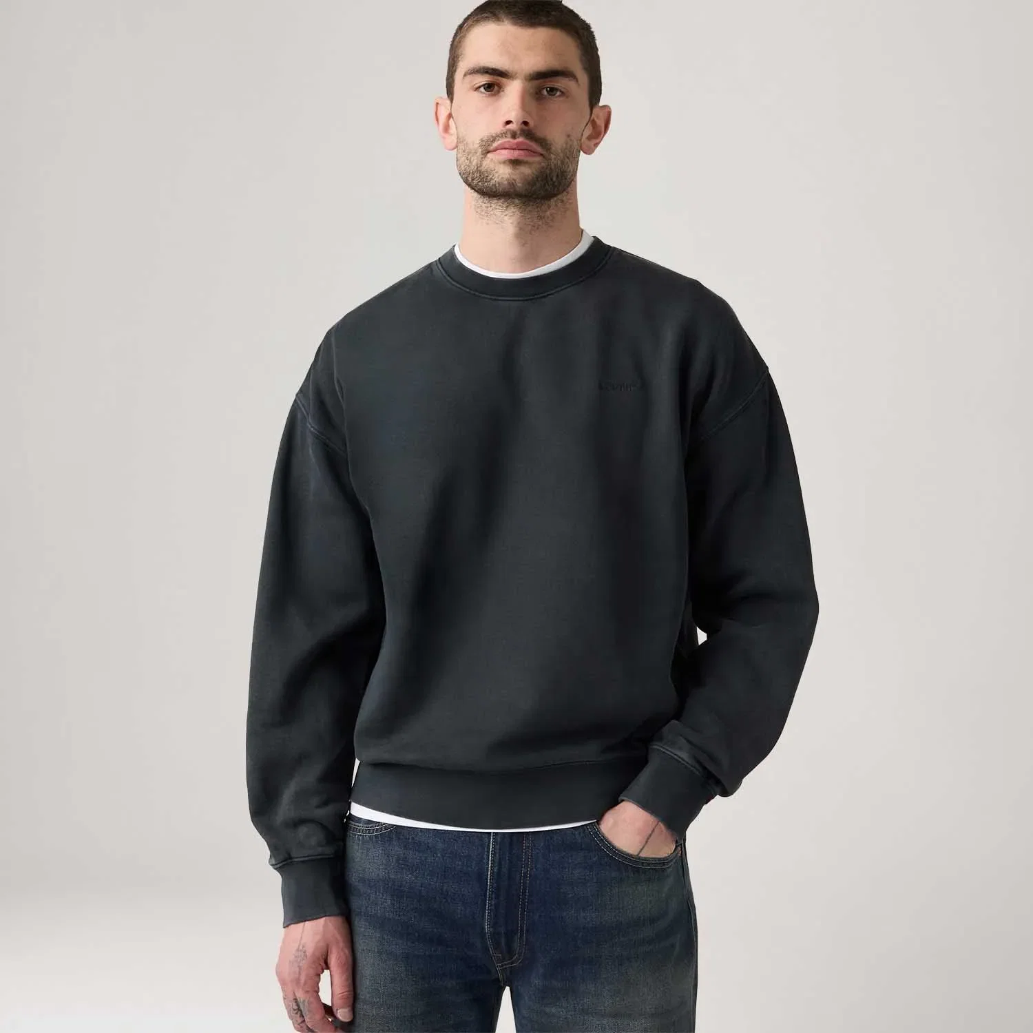 Moletom Levi's® Authentic Crew-Neck Preto