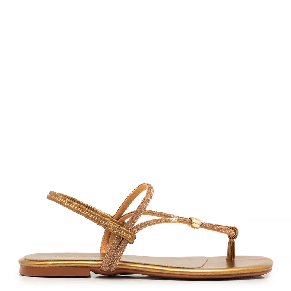 Rasteira Strass Bronze