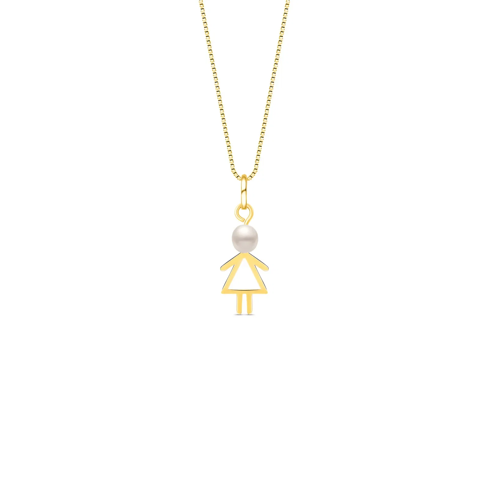 Pingente Menina em Ouro Amarelo 18k com Pérola — imagem 1