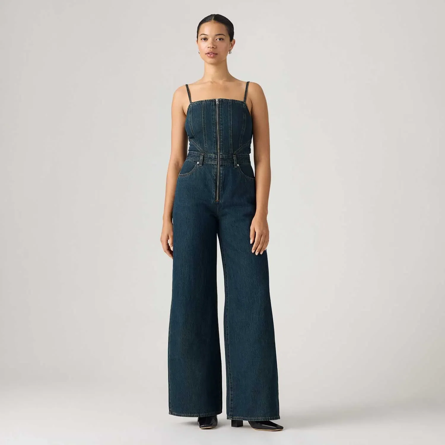 Macacão Jeans Levi's® Seamed Jumpsuit Lavagem Escura