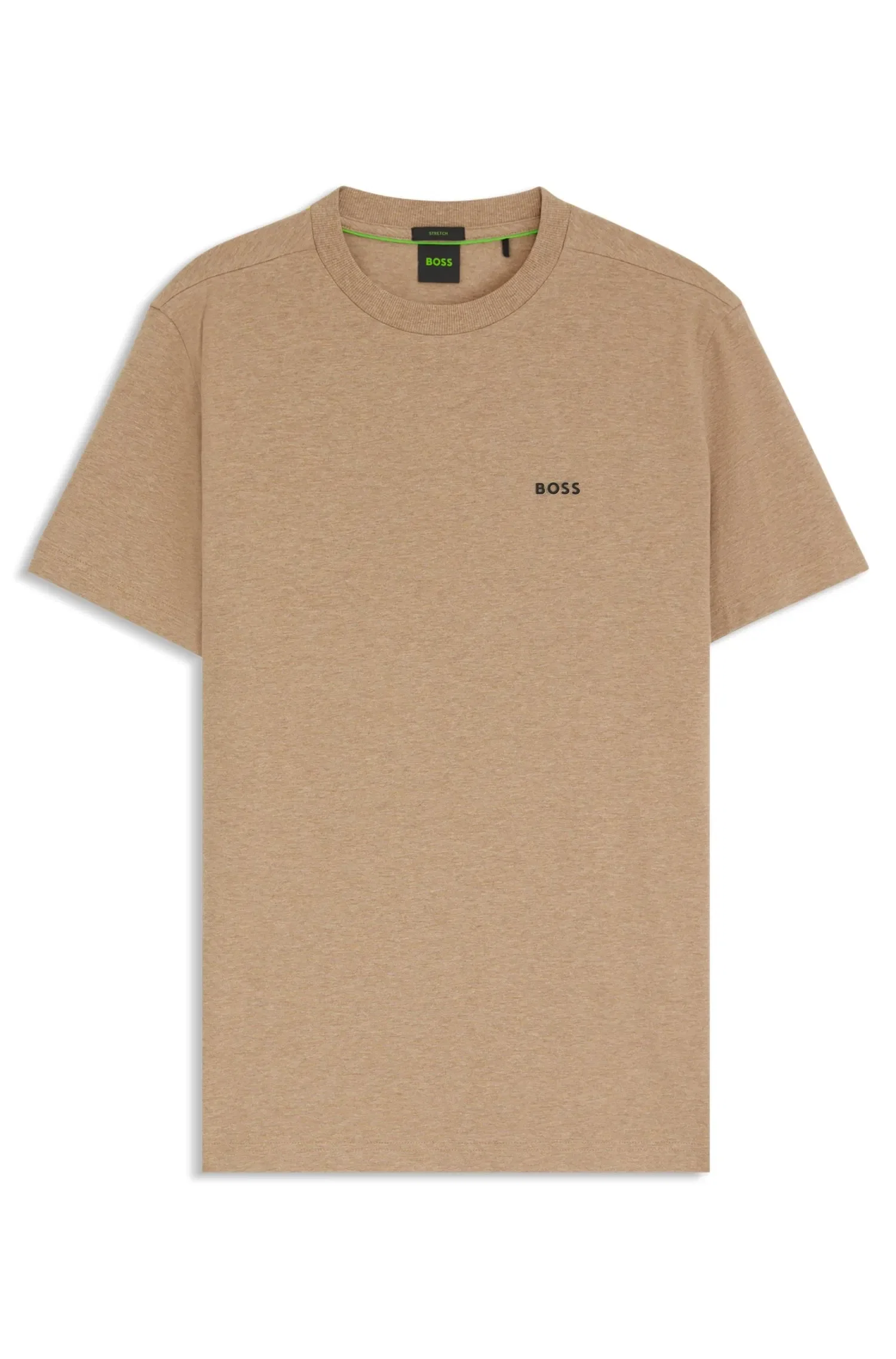 Camiseta Regular Fit Em Algodão Elástico Com Logo — imagem 1