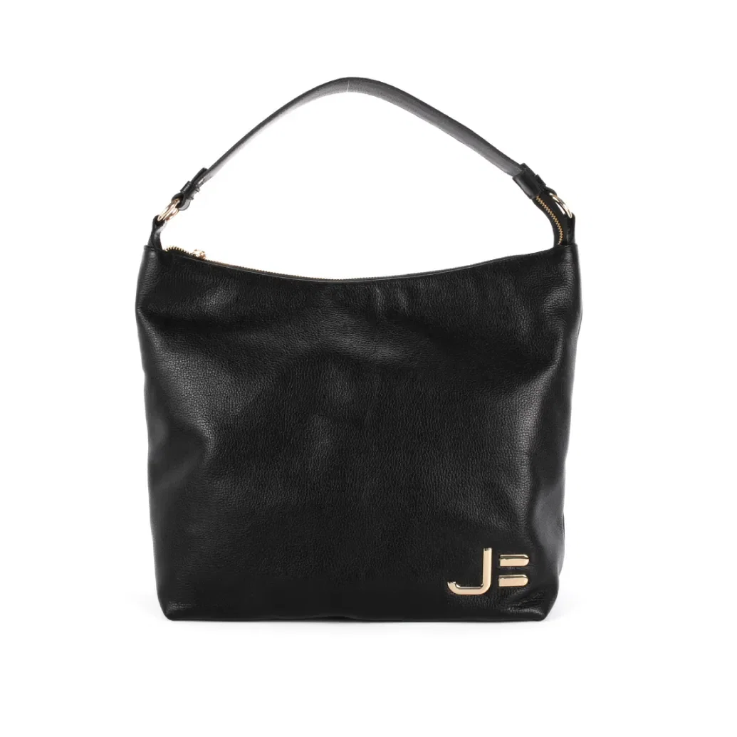 Bolsa Hobo Preta Grande Couro Macio Jb