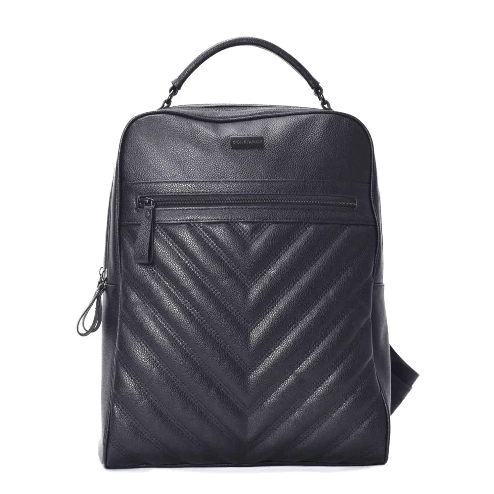 Mochila Couro Matelassê Preta