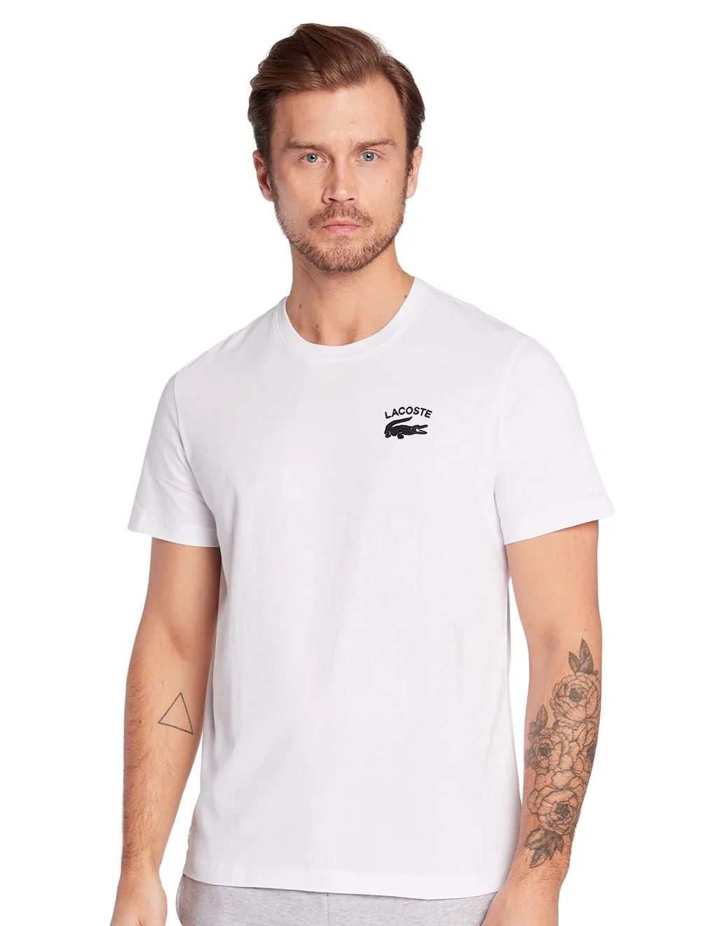 Camiseta Lacoste Masculina Regular Fit Cotton Jersey Branca