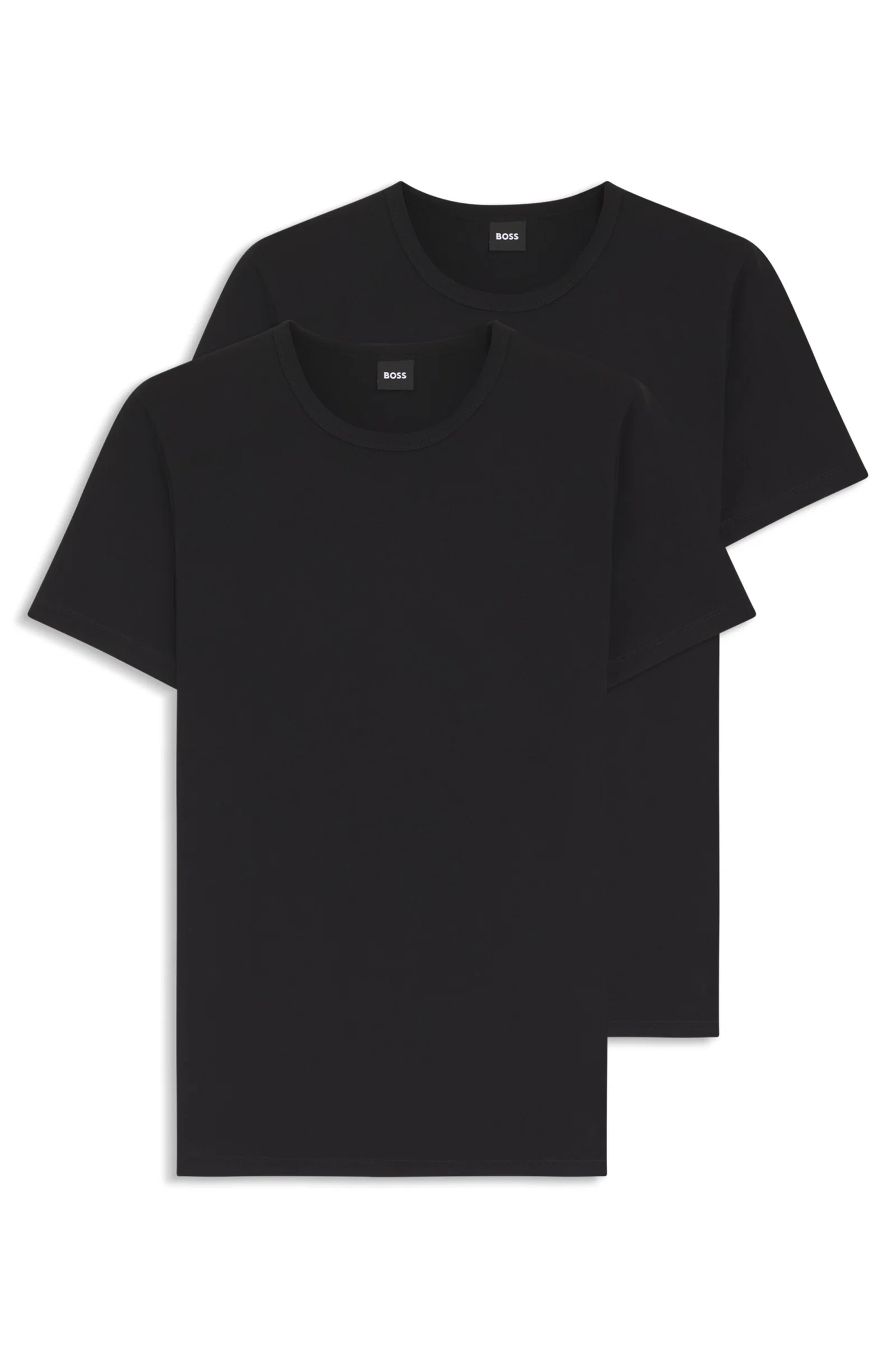 Pack De 2 Camisetas Em Algodão Stretch Com Logo