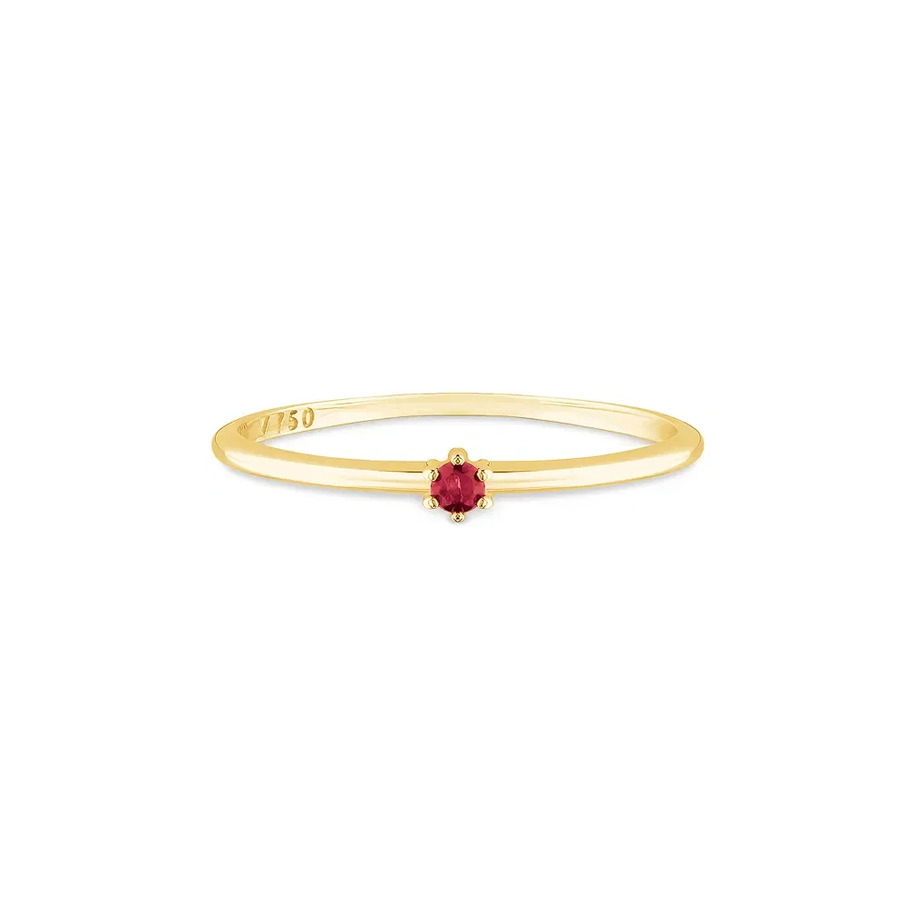 Anel Solitário Trends em Ouro Amarelo 18k com Rubi