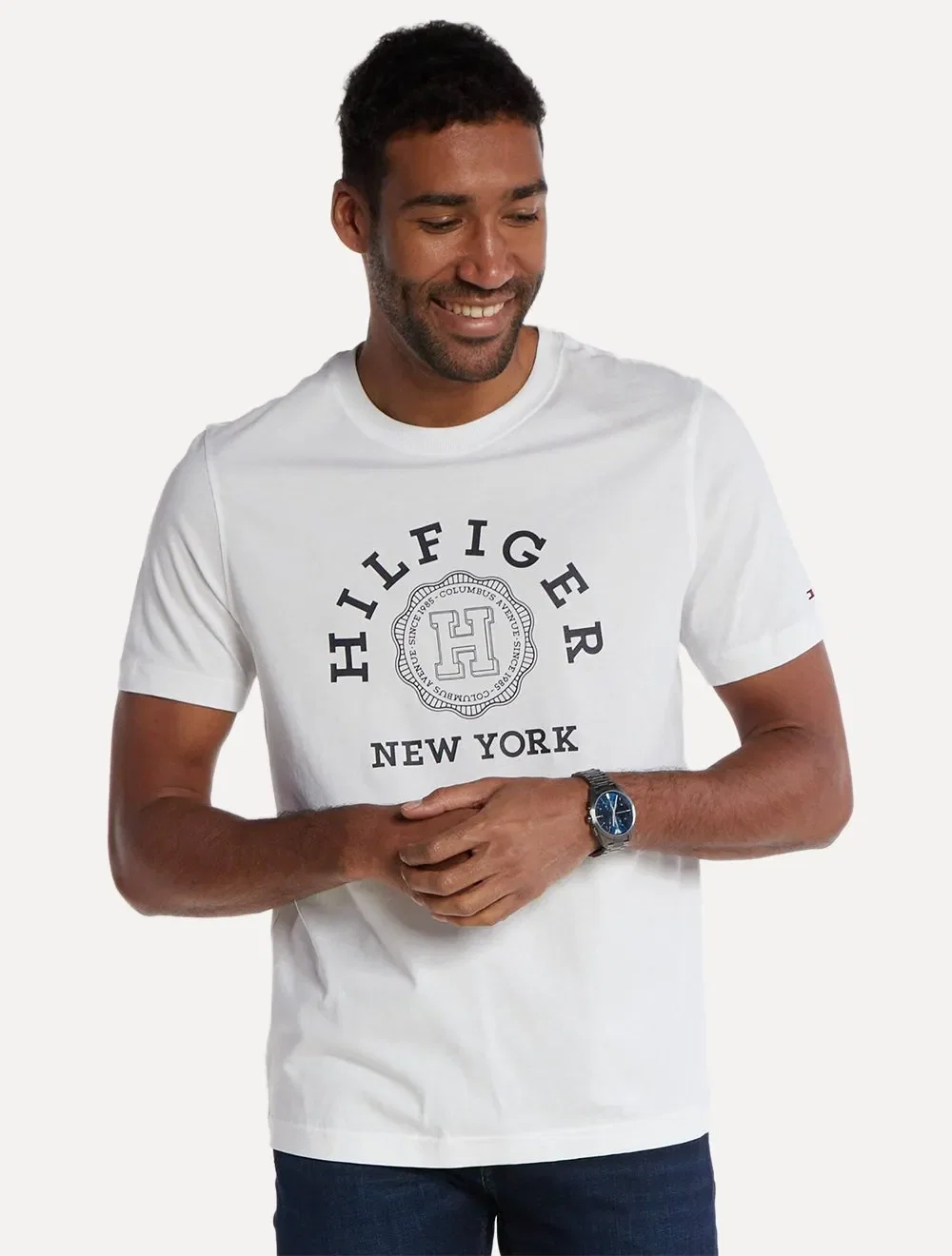 Camiseta Tommy Hilfiger Masculina Coin New York Logo Branco — imagem 1