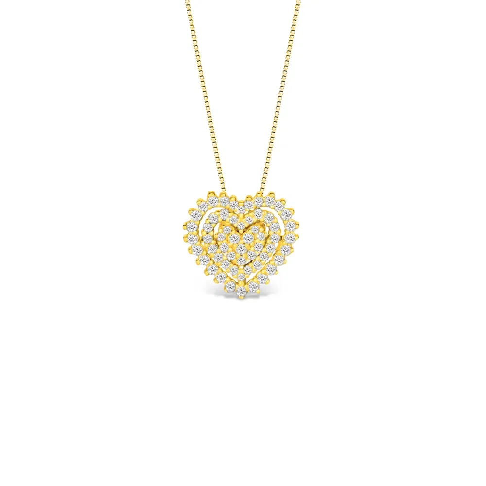 Pingente Clássico Especial Coração em Ouro Amarelo 18k com Diamantes 0,34ct — imagem 1