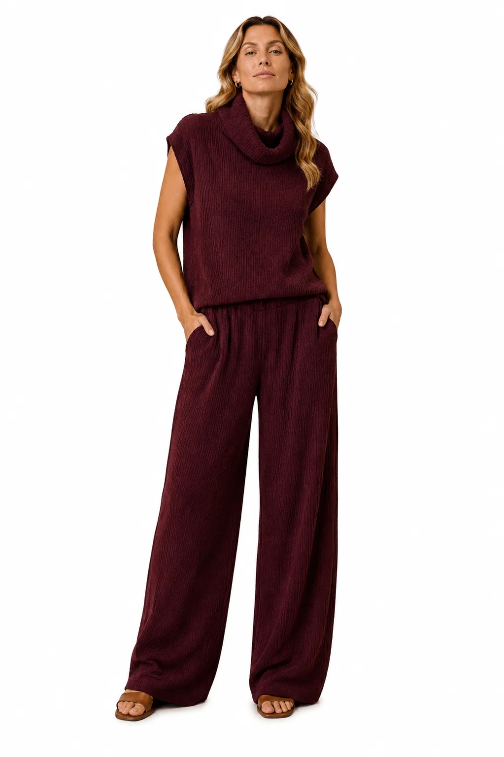 Blusa Túnica Gola Alta - Marsala — imagem 1