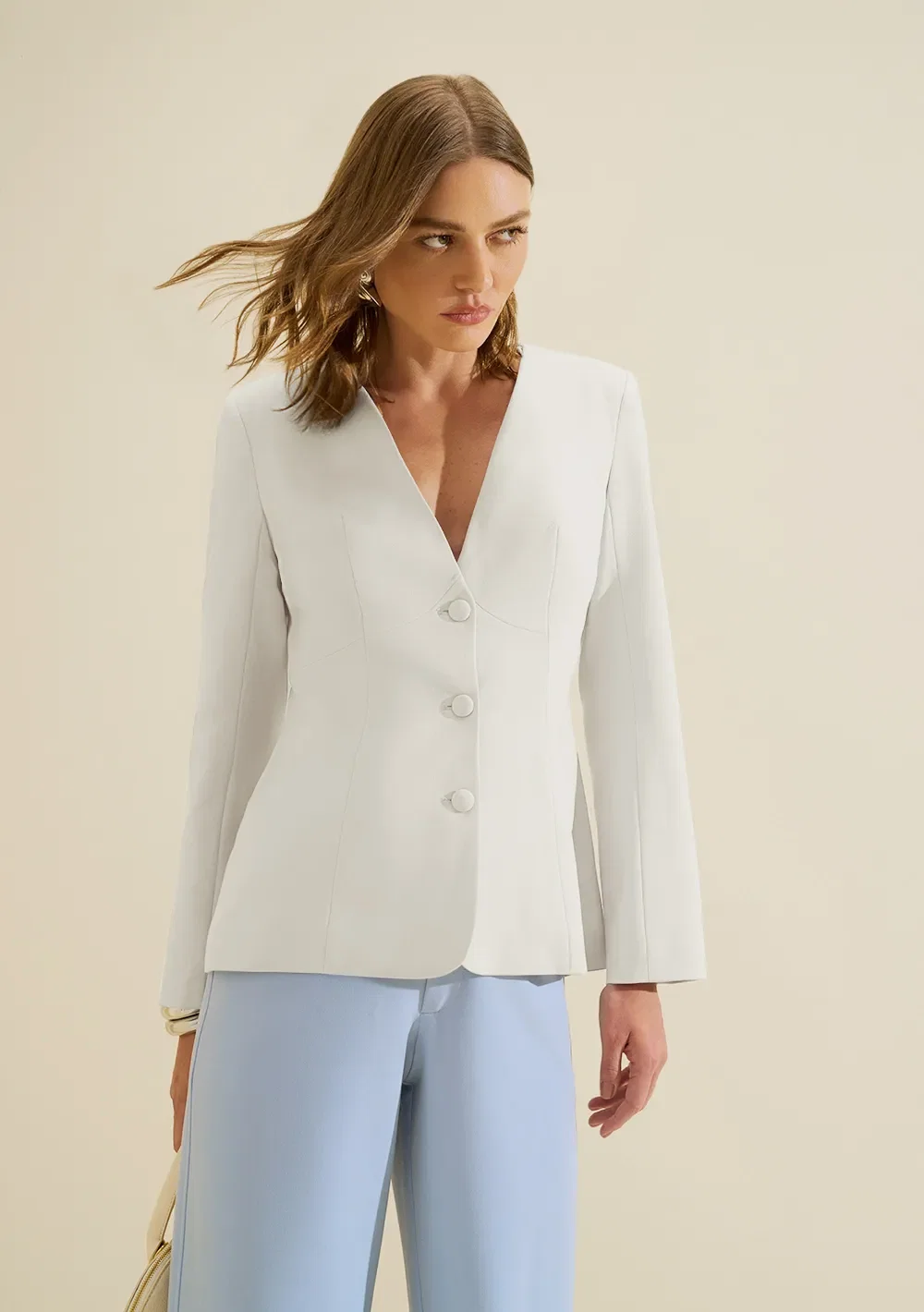 Blazer Ajustado Origem Off White