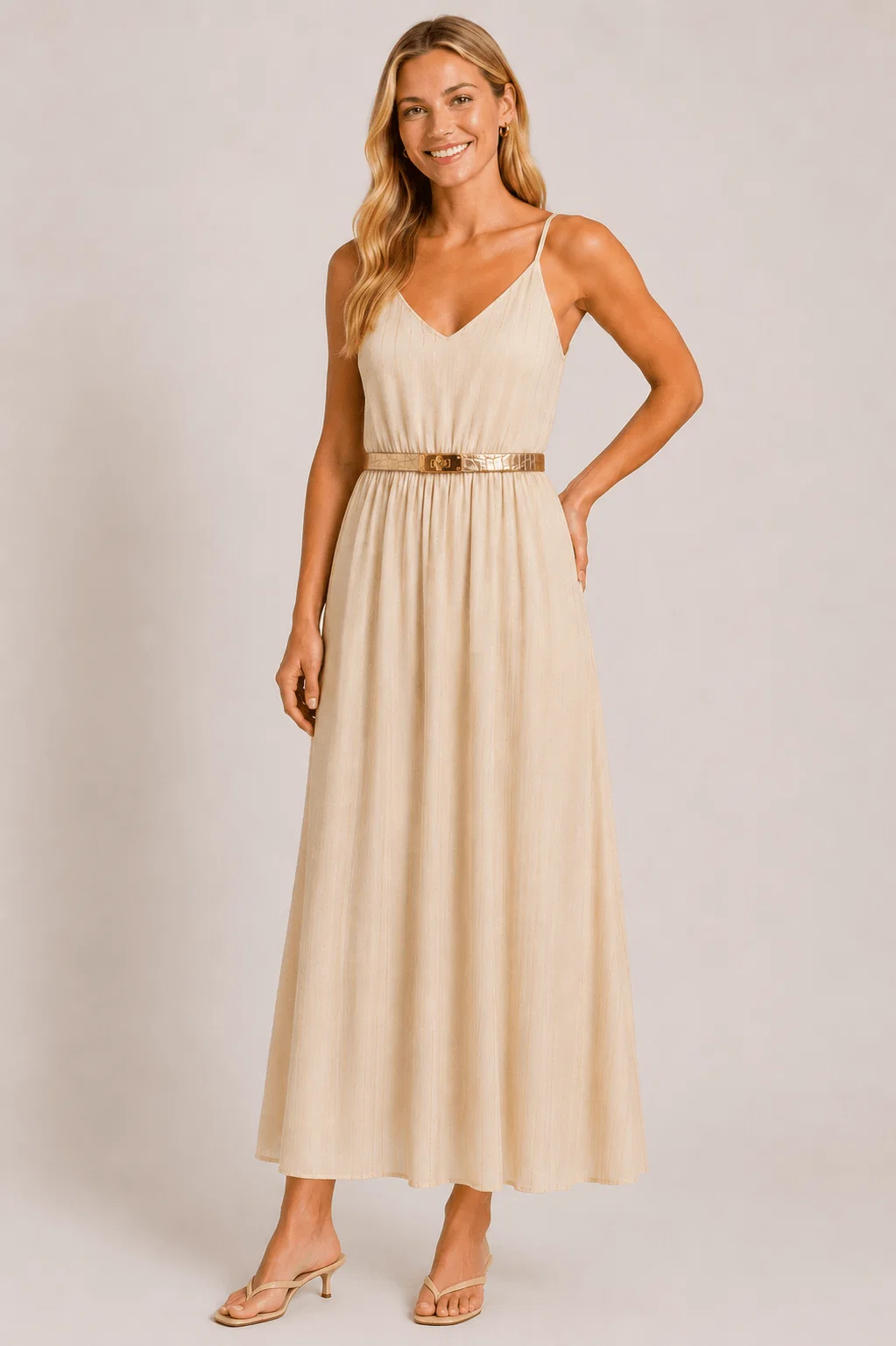 Cinto Couro Fino Croco - Dourado