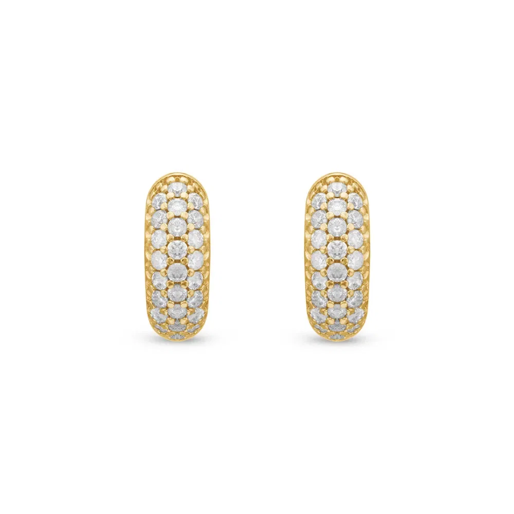 Argola Lumiere em Ouro Amarelo 18k com Diamantes 0,25ct, 9mm — imagem 1