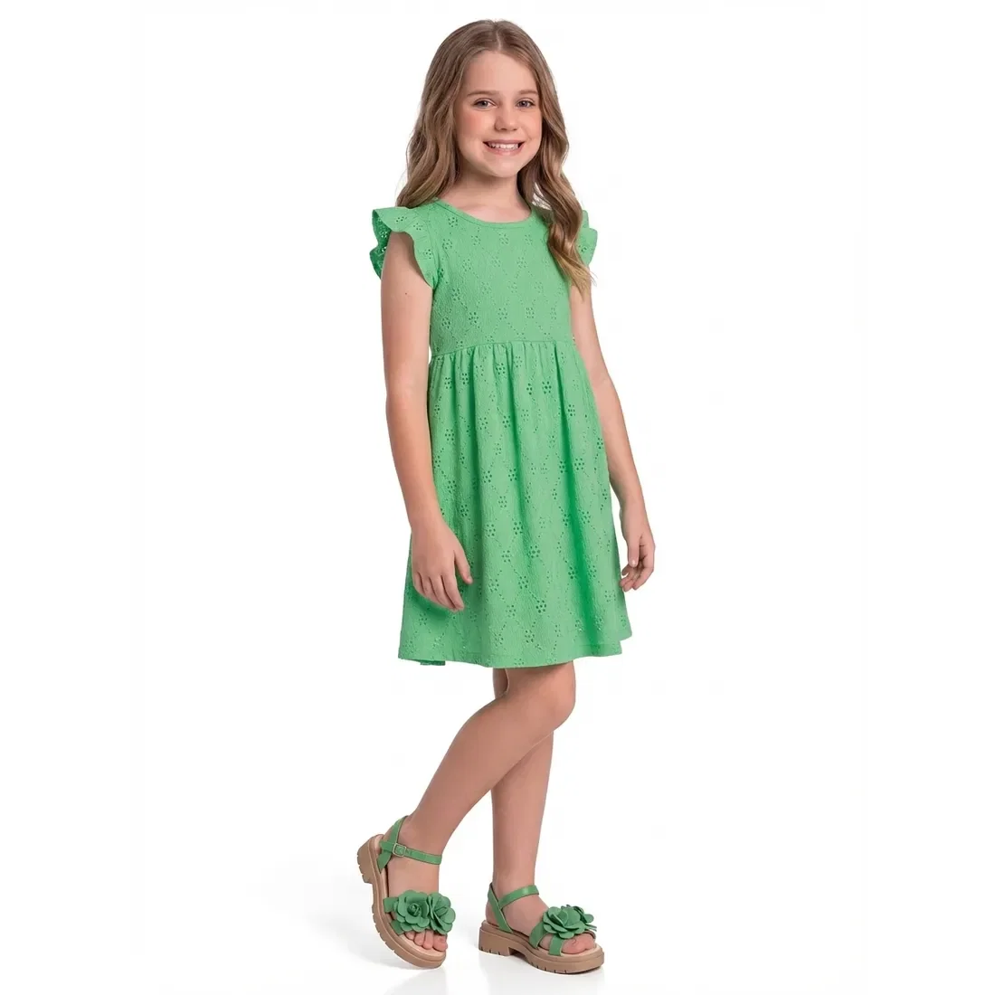 Vestido em tecido laise