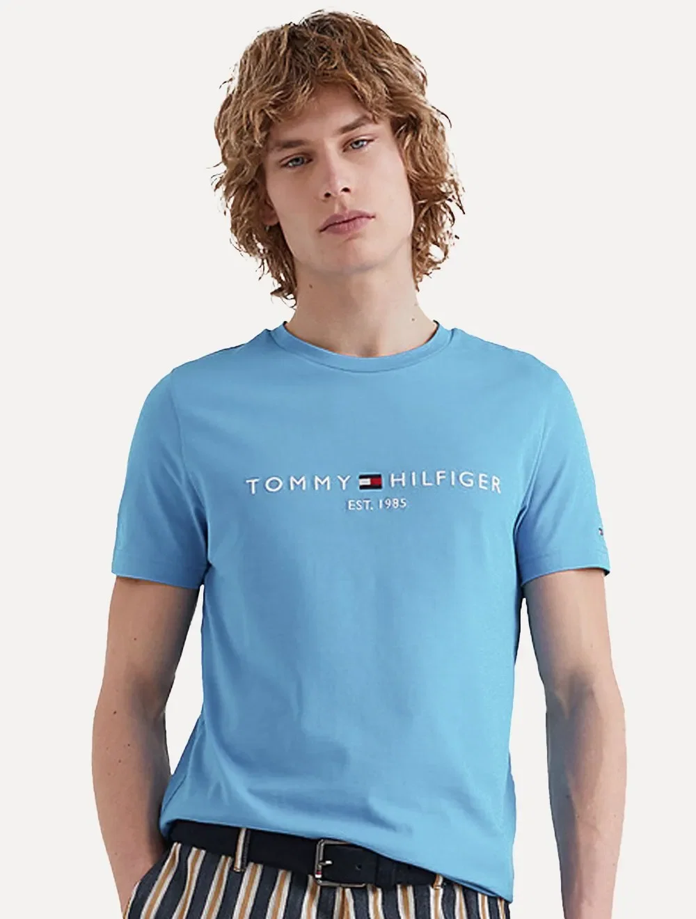 Camiseta Tommy Hilfiger Masculina Core Logo Tee Azul — imagem 1