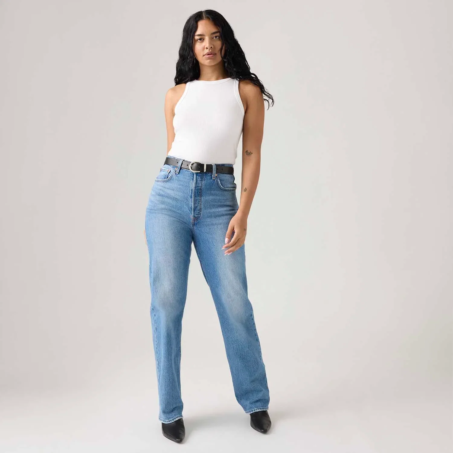 Calça Jeans Levi's® Ribcage Full Lenght Lavagem Clara