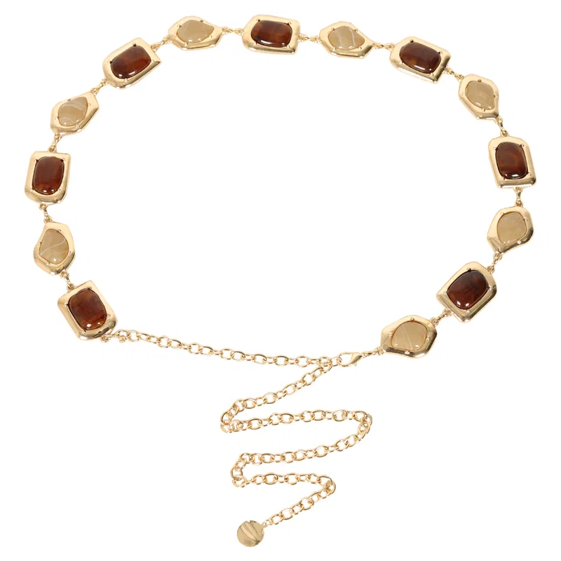 Cinto Feminino Metal Pedras Resinadas 2,5cm