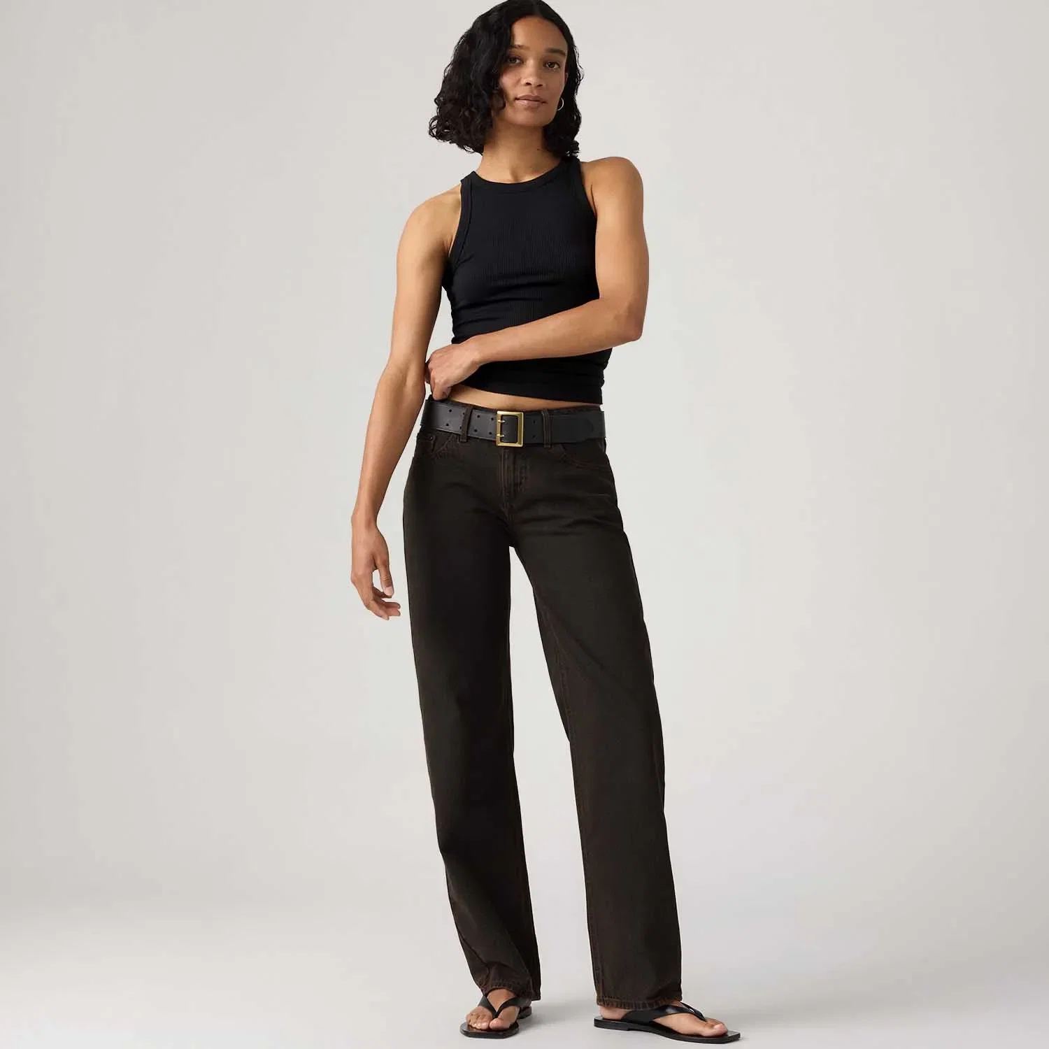 Calça Jeans Levi's® Low Straight Marrom Escuro — imagem 1