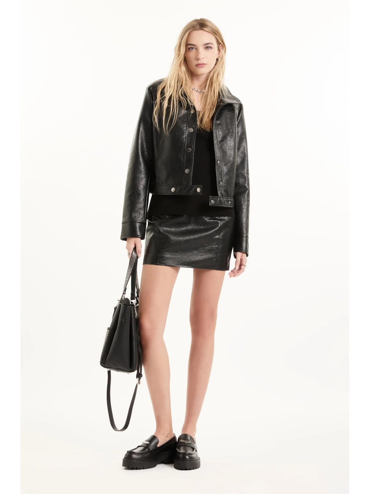 Jaqueta Vegan leather Biker Preto — imagem 1