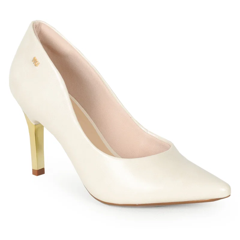 Scarpin Salto Com Detalhe Cromado 8,7cm