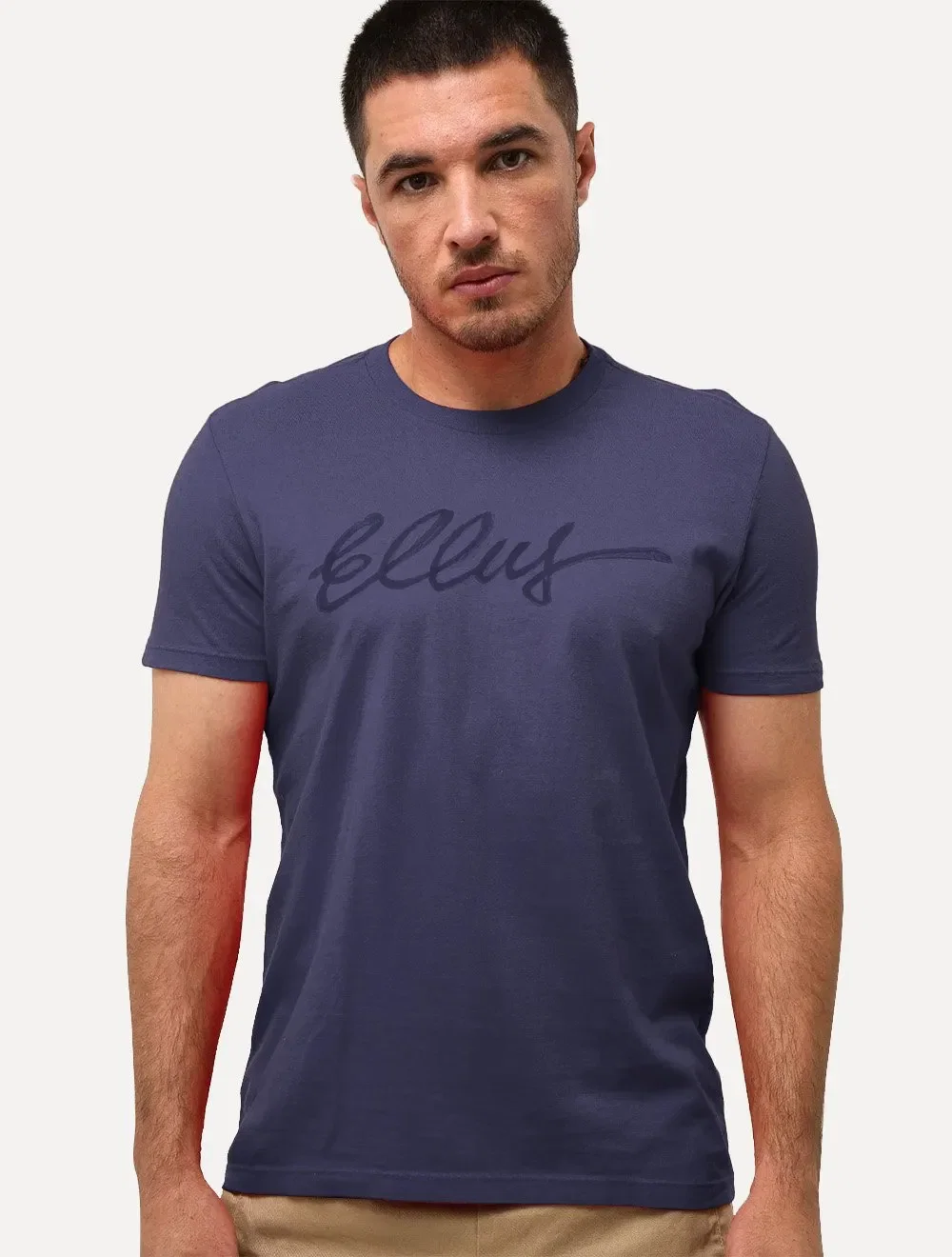 Camiseta Ellus Masculina Cotton Fine Manual Classic Azul