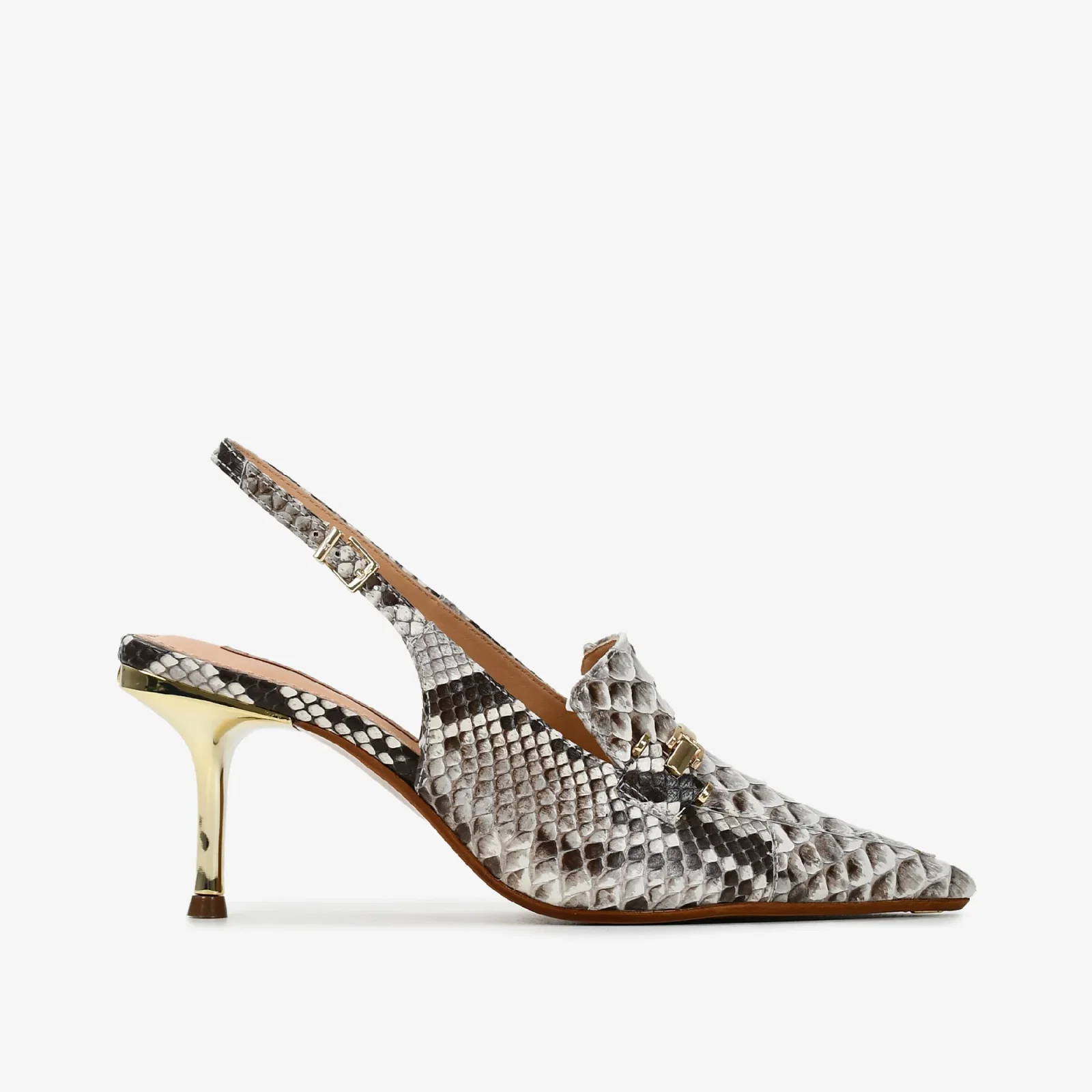 Slingback Nude Natural Cobra Python