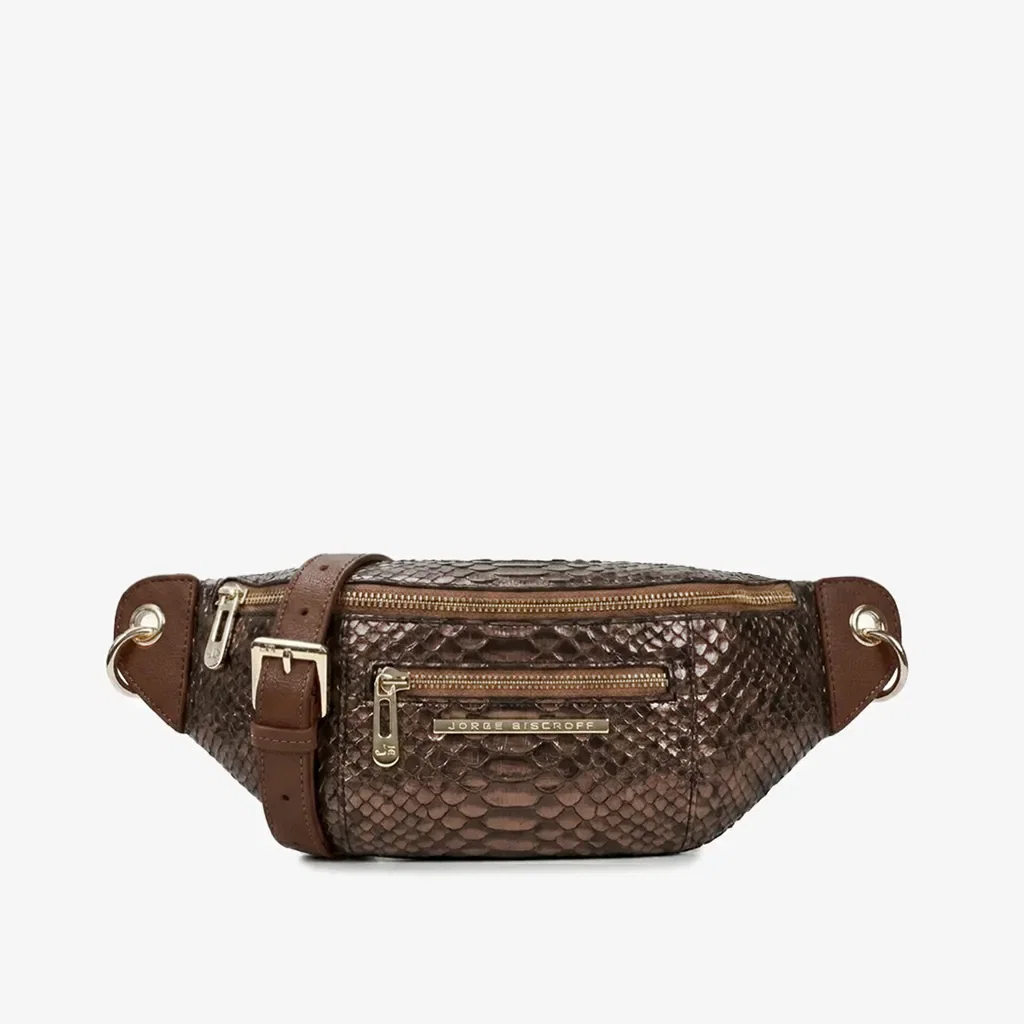 Bolsa Belt Bag Nude Quartzo Cobra Python