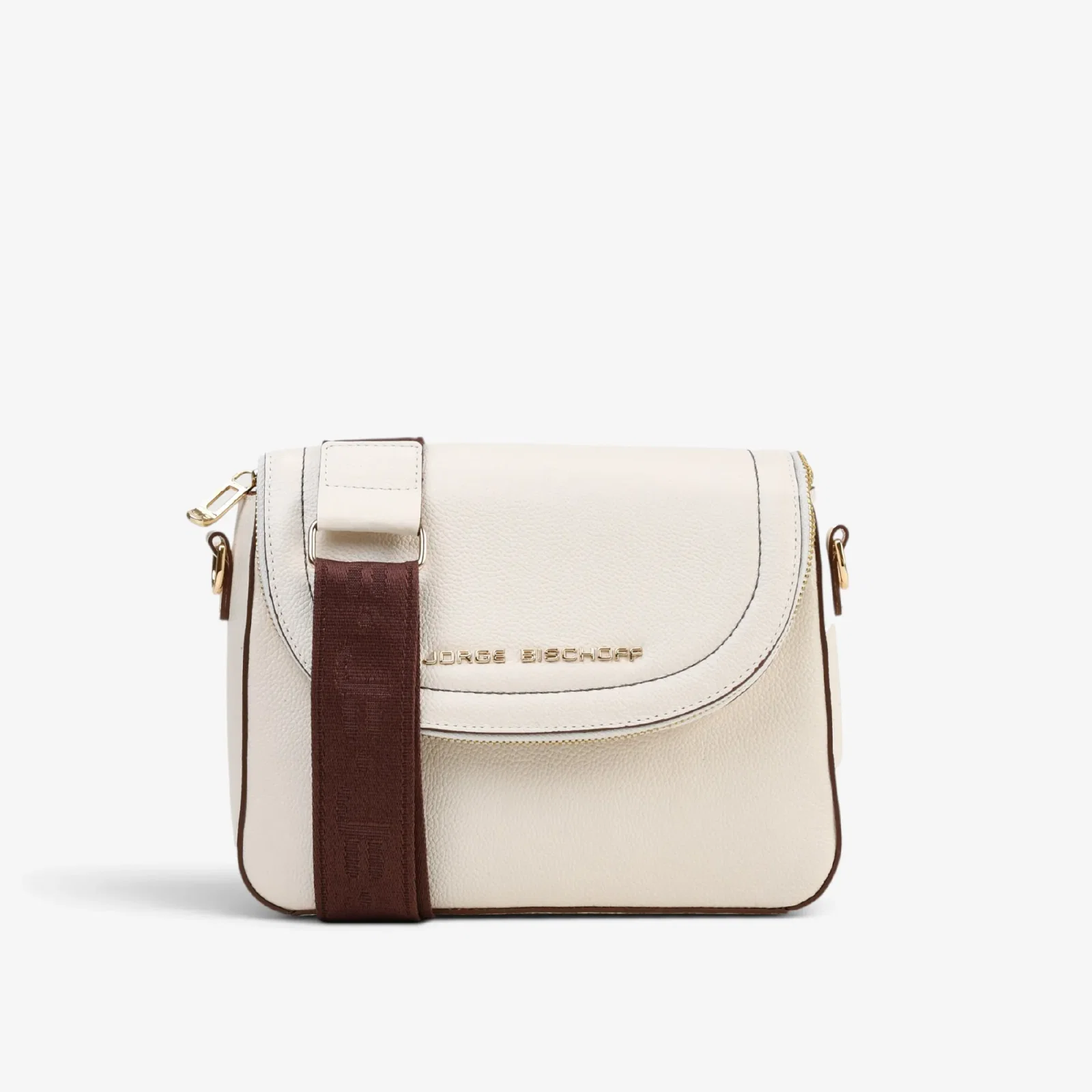 Bolsa Transversal Alça Gorgorão Off White Algodão Couro — imagem 1