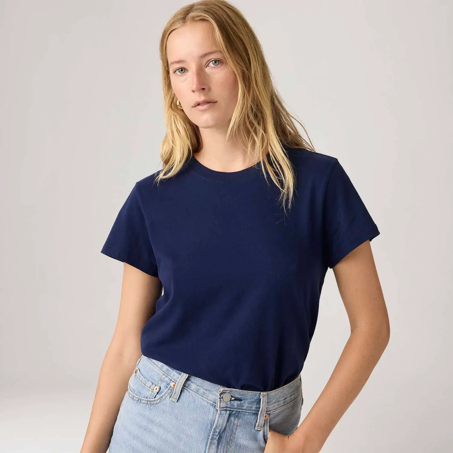 Camiseta Levi's® Favorite Cotton HM Azul Manga Curta — imagem 1