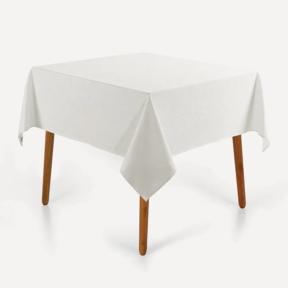 Toalha de Mesa Quadrada 4 Lugares Belle Branco — imagem 1