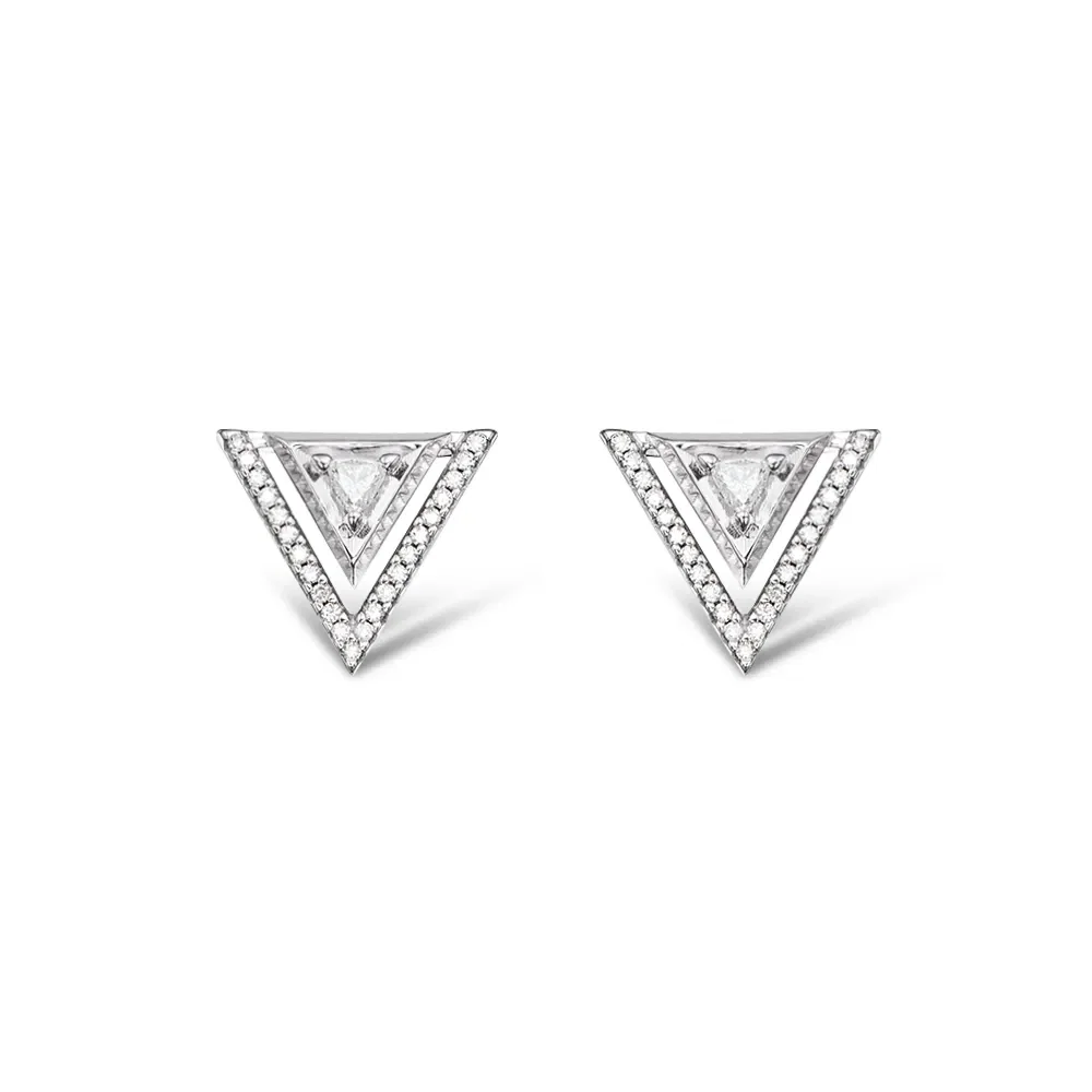 Brinco Vivara em Ouro Branco 18k com Diamantes