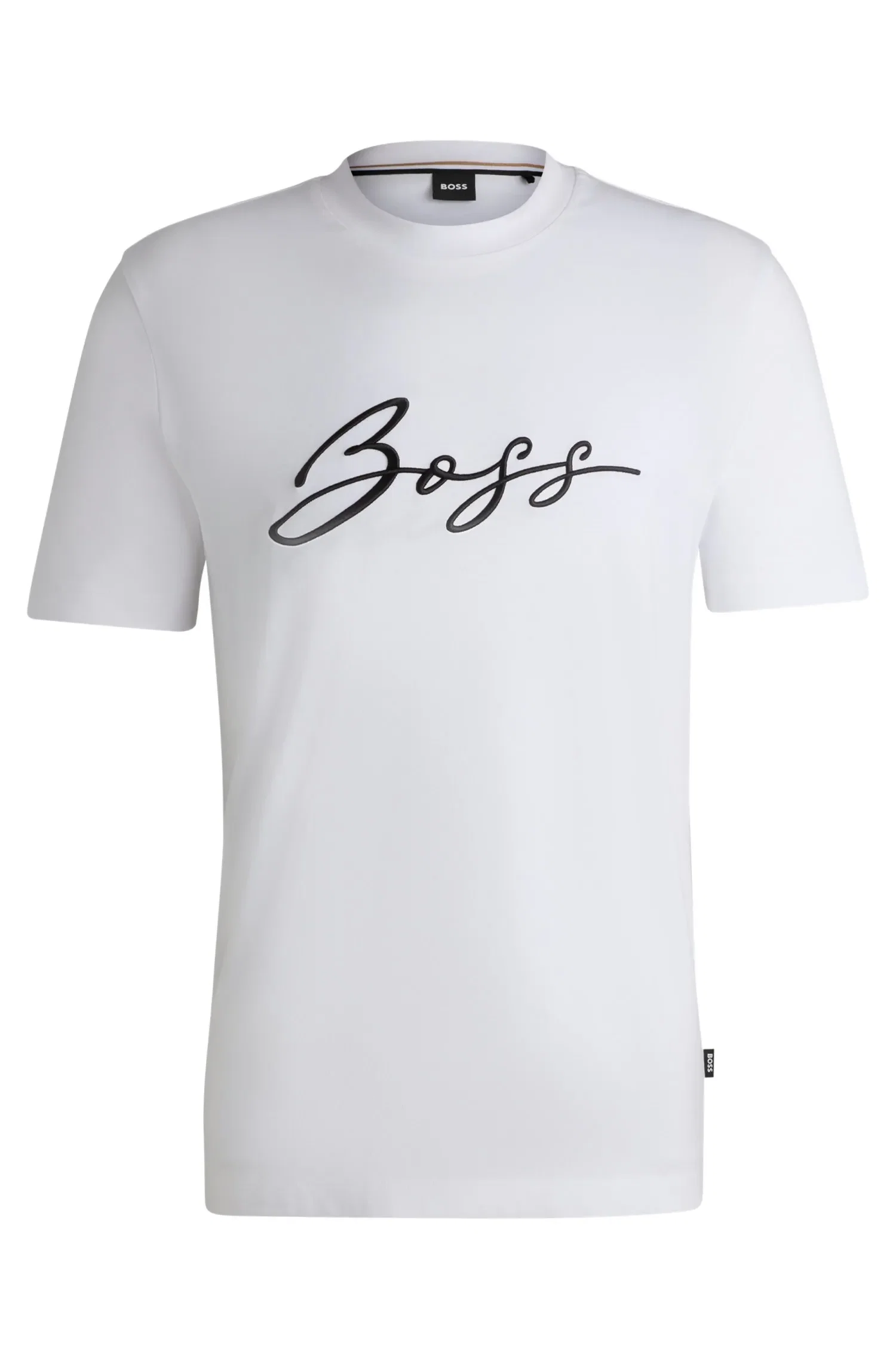 Camiseta Regular De Algodão Com Logo Escrito