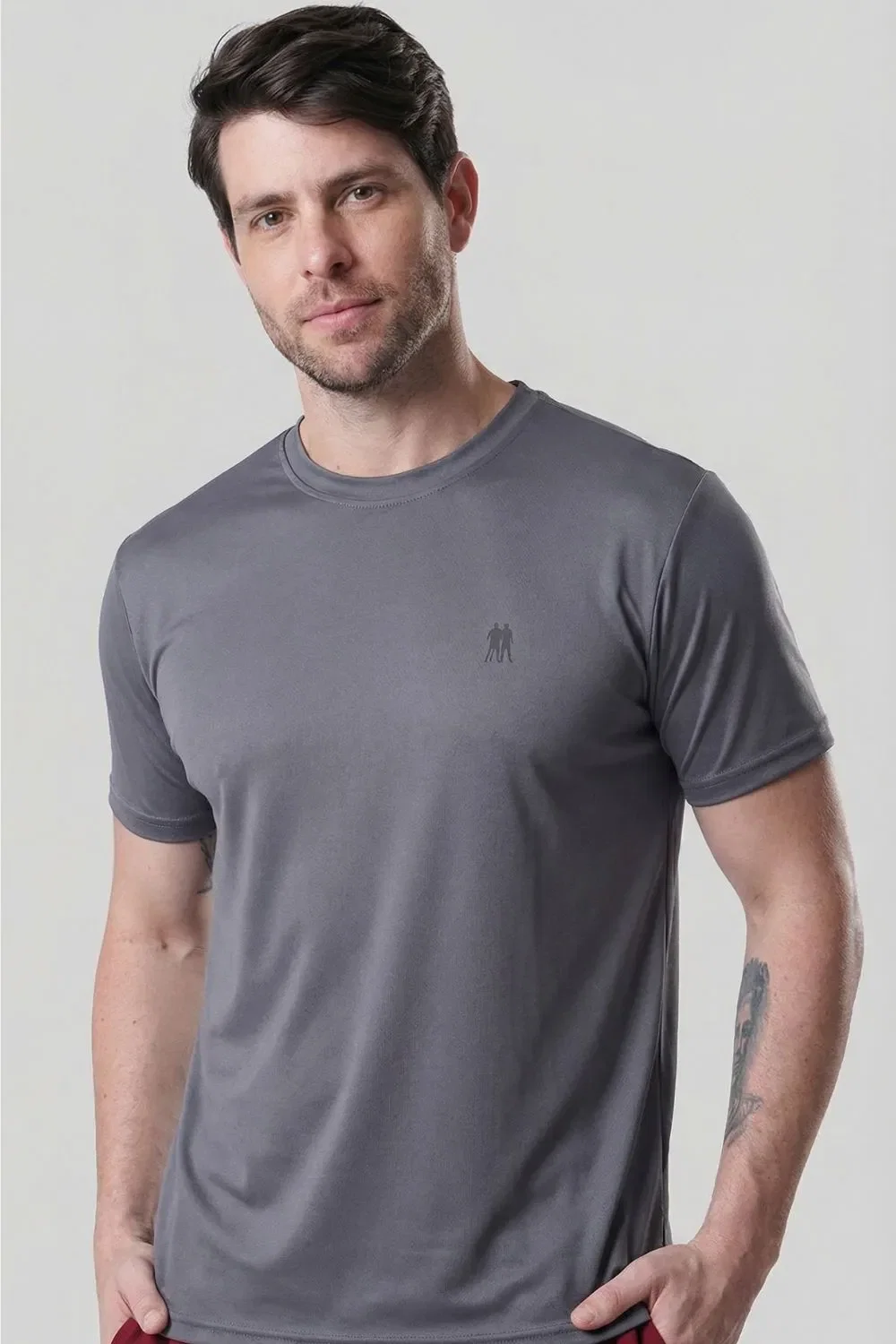 Camiseta Confort Premium Esportiva Polo Wear Cinza Escuro