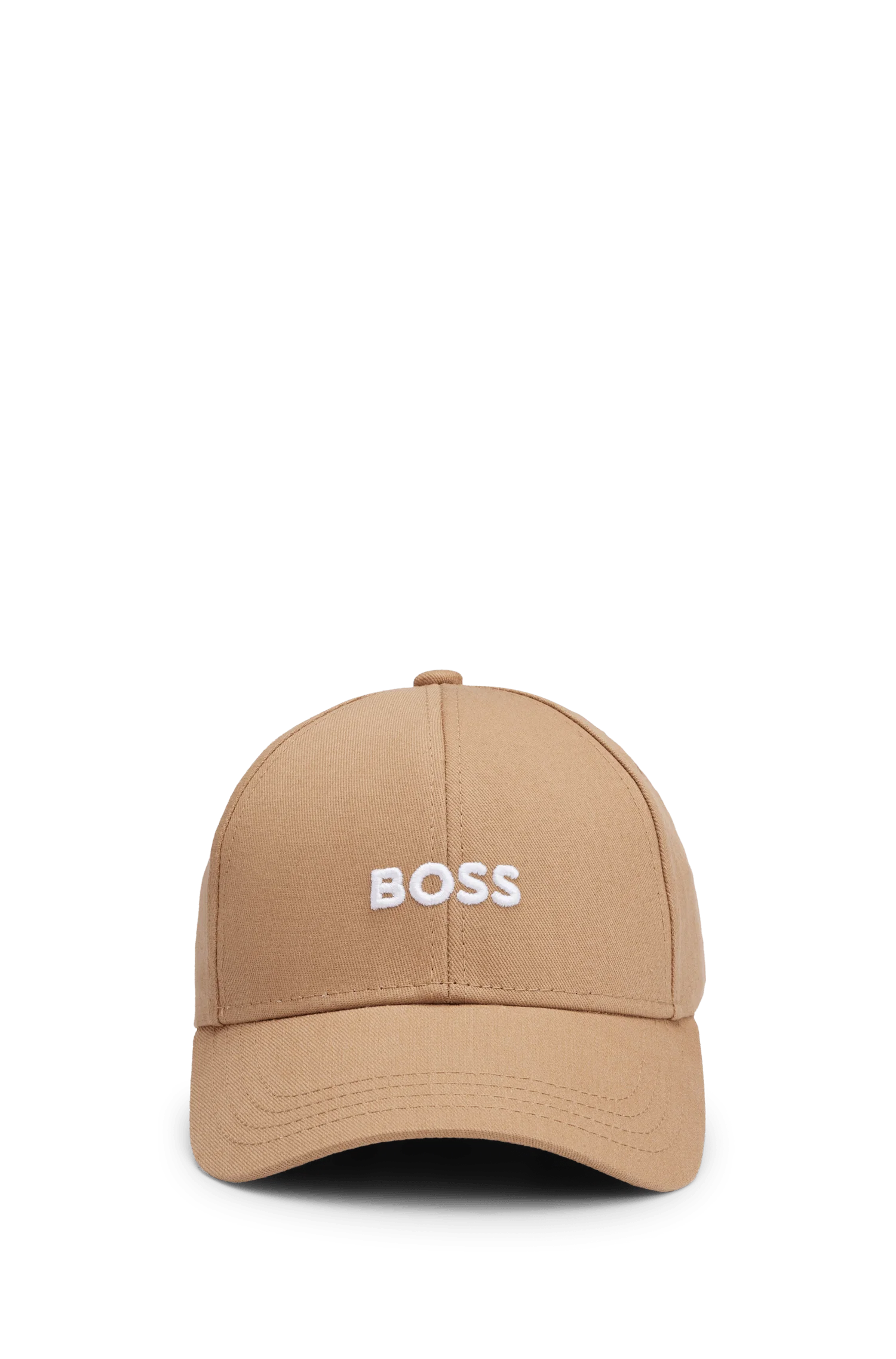 Boné de algodão twill com seis painéis e logo bordado