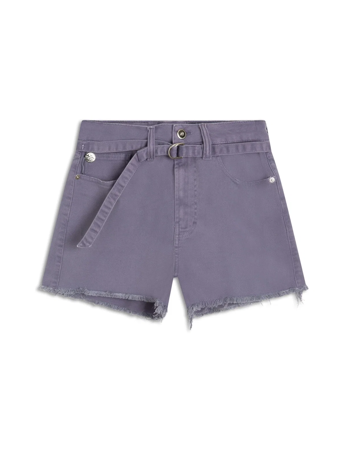 Short Vintage Denim Color Cinto Lilas