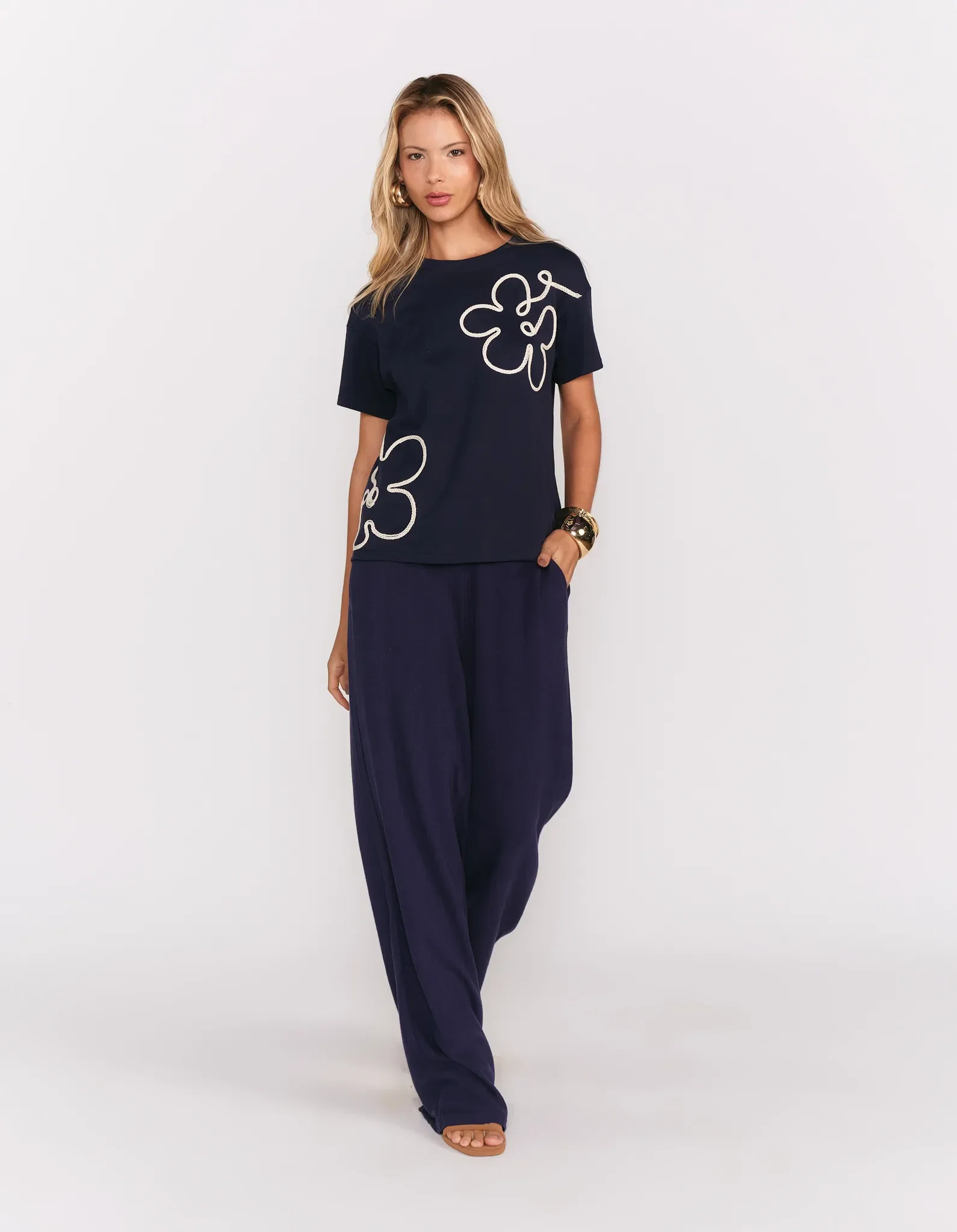 Calça Alfaiataria Bolso Faca - Azul Marinho