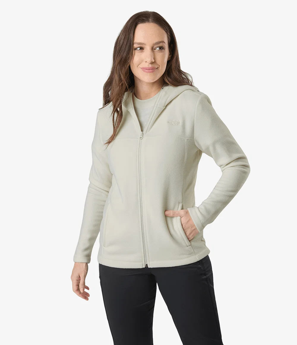 Fleece Feminino Glacier Full Zip Com Capuz White Dune